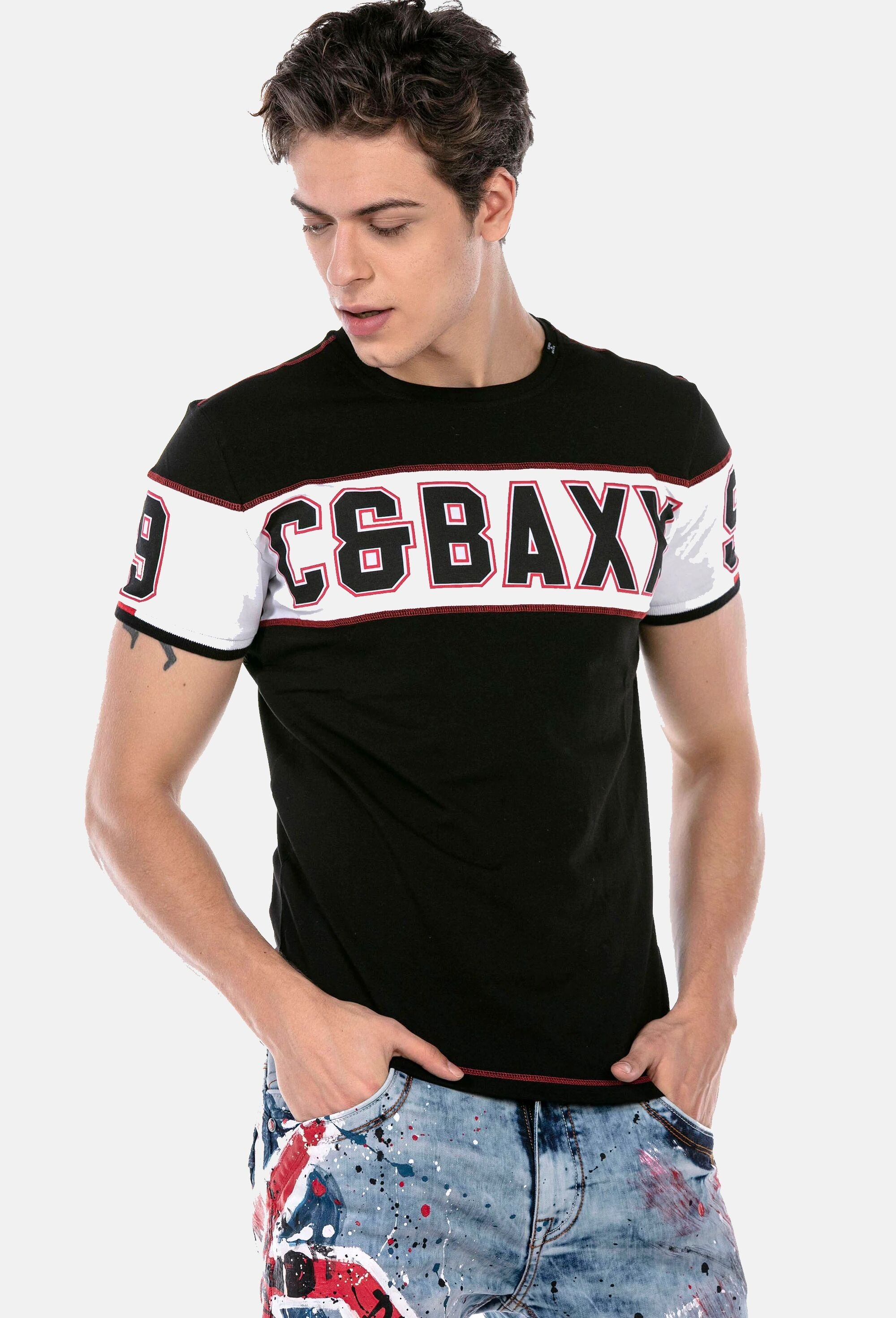 Cipo & Baxx T-Shirt »Cipo & Baxx T-Shirt« modischer Markenprint als Highlight