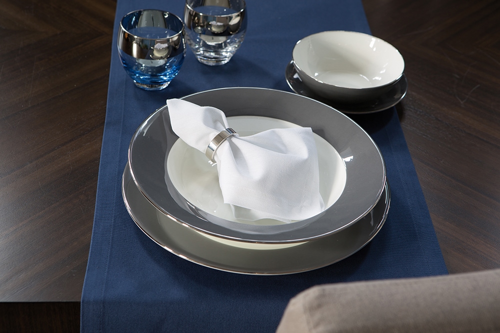 Fink Pastateller »Moments«, (Set, 4 St.), Ø 30 cm, Porzellan mit Platinumrand