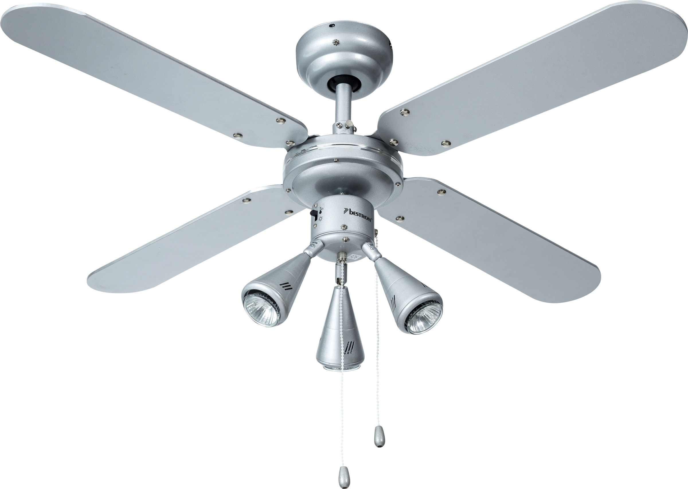 bestron Deckenventilator »DLHB42S«, mit 3 Lampen, Flügelspannweite Ø 102 cm, Sommer-/Winterfunktion, 50 W