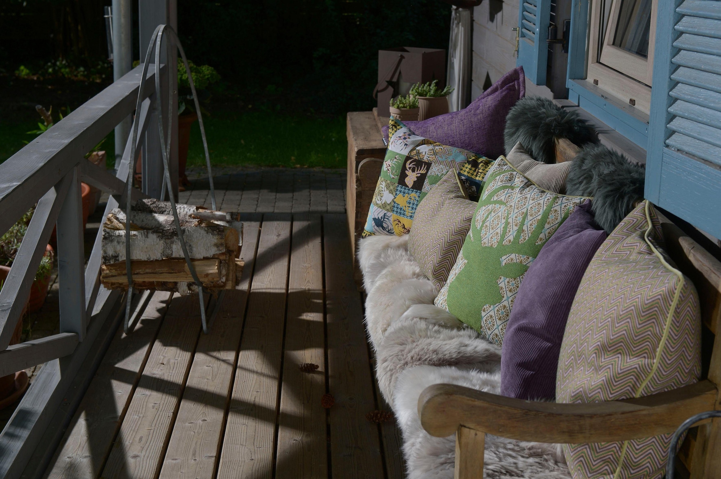 H.O.C.K. Dekokissen »Harry Hirsch Tegan Patch« mit kleinen Hirschmotiven, Kissenhülle mit Füllung, 1 Stück