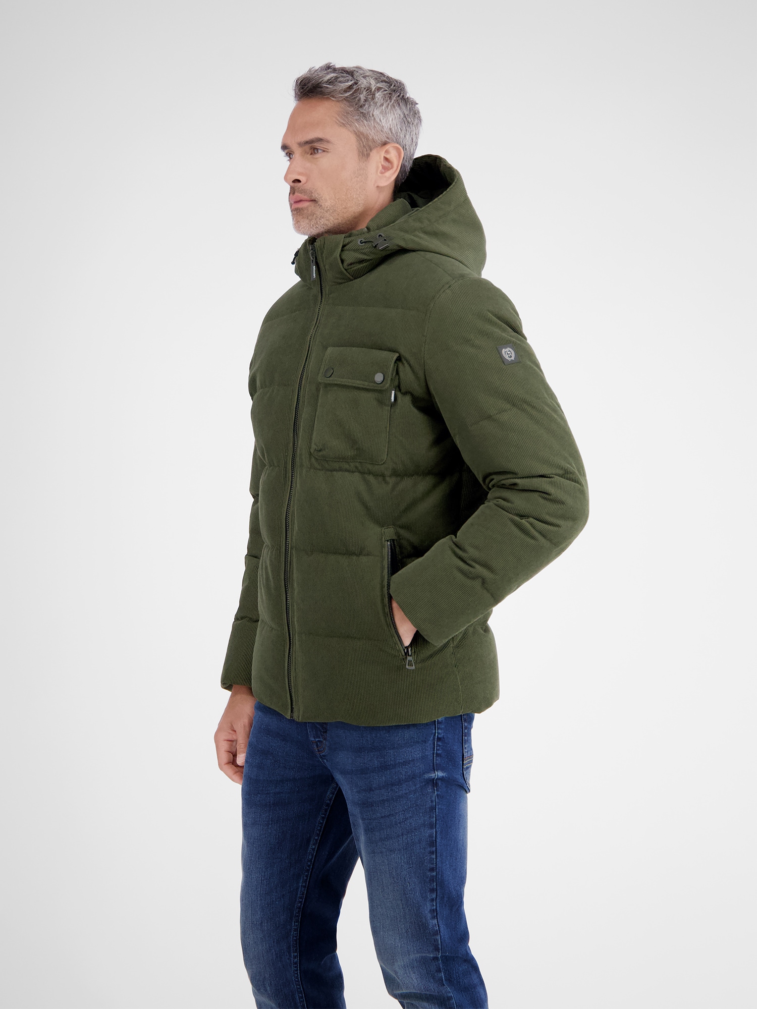 LERROS Winterjacke »LERROS Herren Steppjacke in funktionaler Cord-Optik« mit Kapuze Wasser- und windabweisend, atmungsaktiv