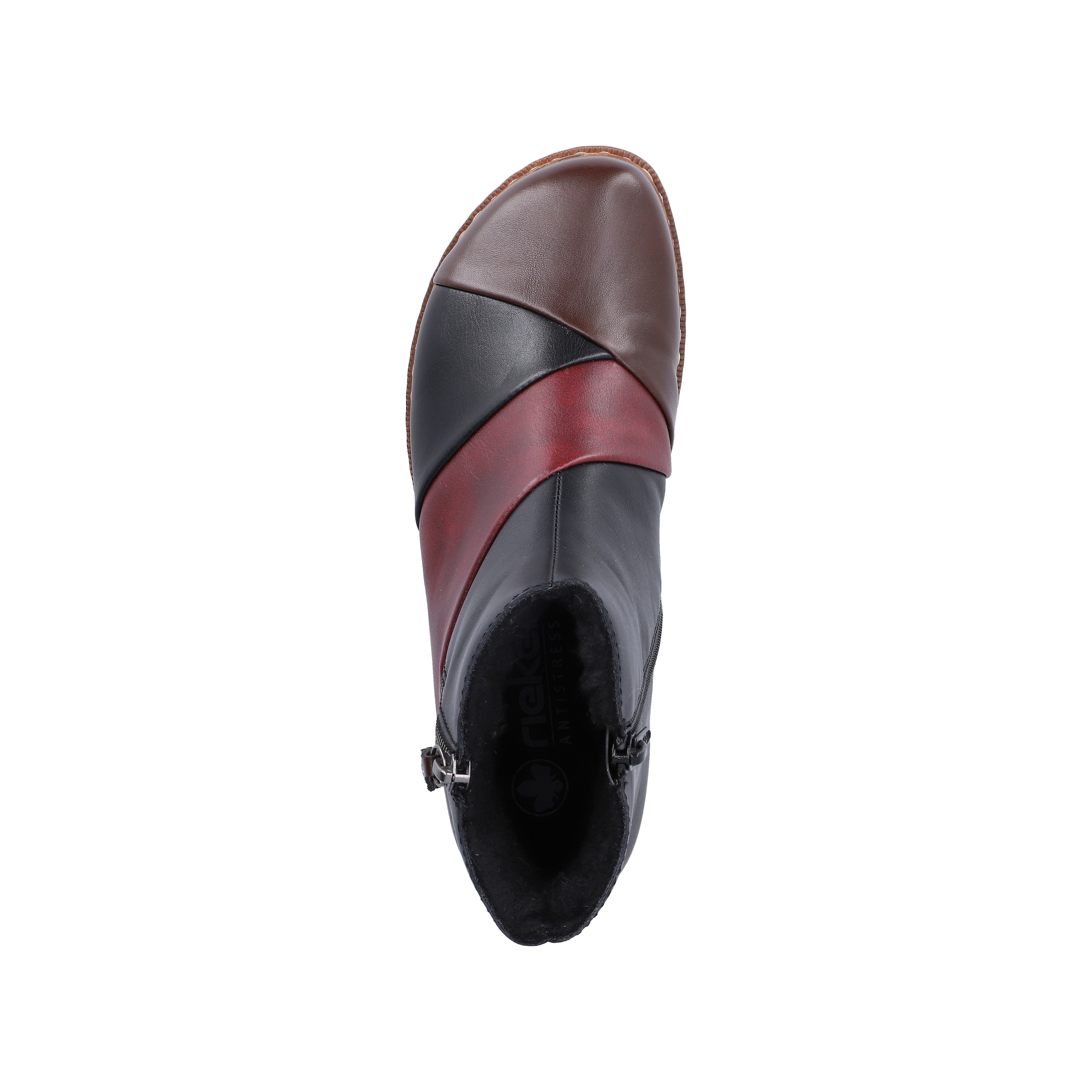 Rieker Winterboots  Stiefelette in aktueller Patchwork-Optik, Warmfutter