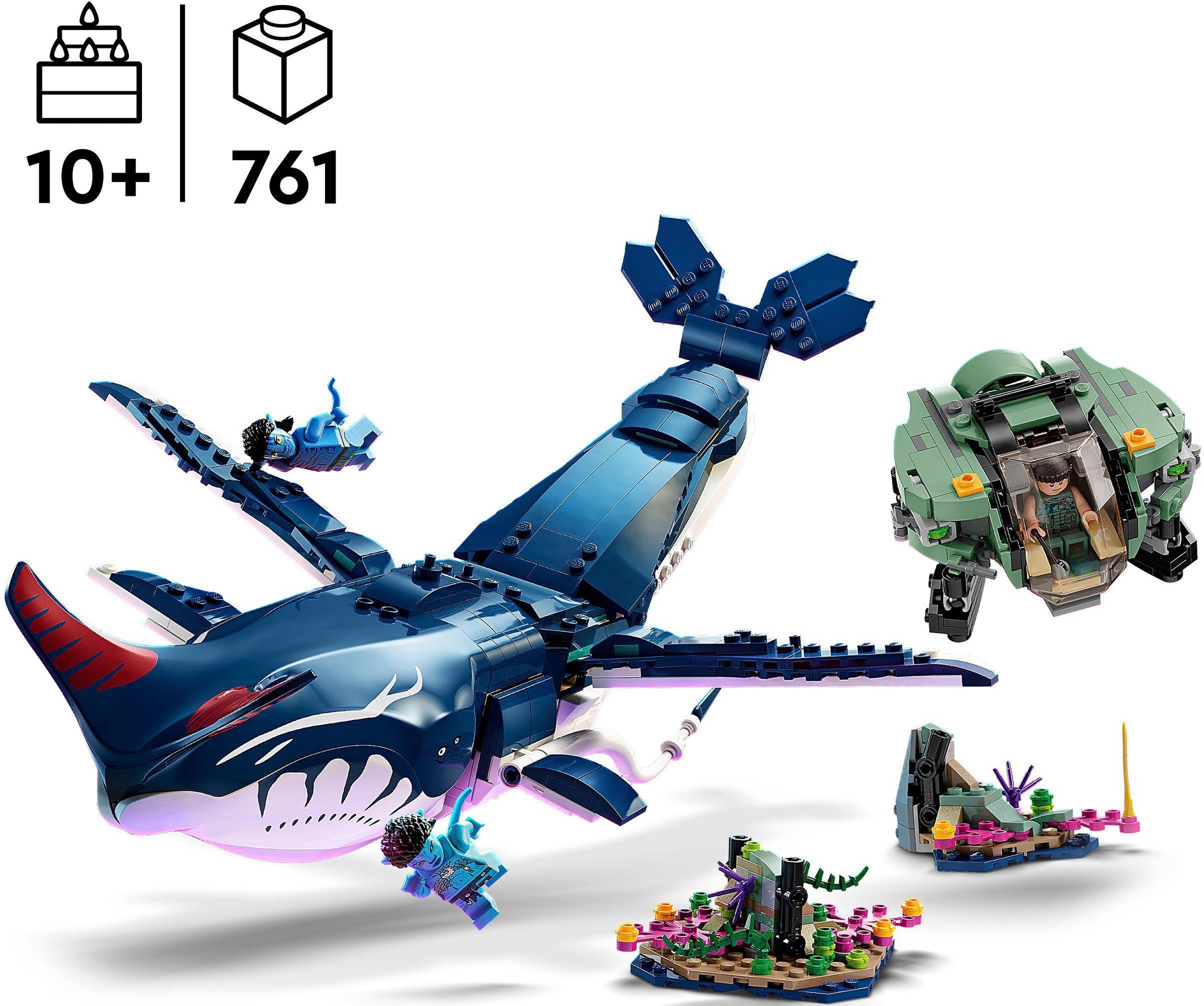 LEGO® Konstruktionsspielsteine »Payakan der Tulkun und Krabbenanzug (75579), LEGO® Avatar«, (761 St.), Made in Europe