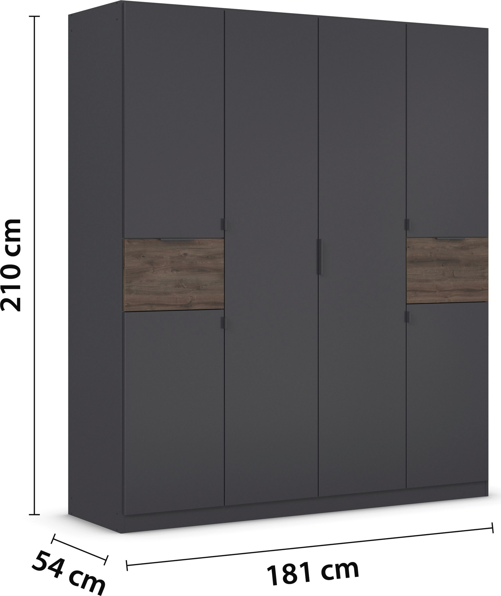 rauch Drehtürenschrank »Kleiderschrank Schrank Garderobe Wäscheschrank TICAO« Schubladen in der Höhe variabel positionierbar,  mit 2 geräumigen Schubladen, viel Stauraum MADE IN GERMANY