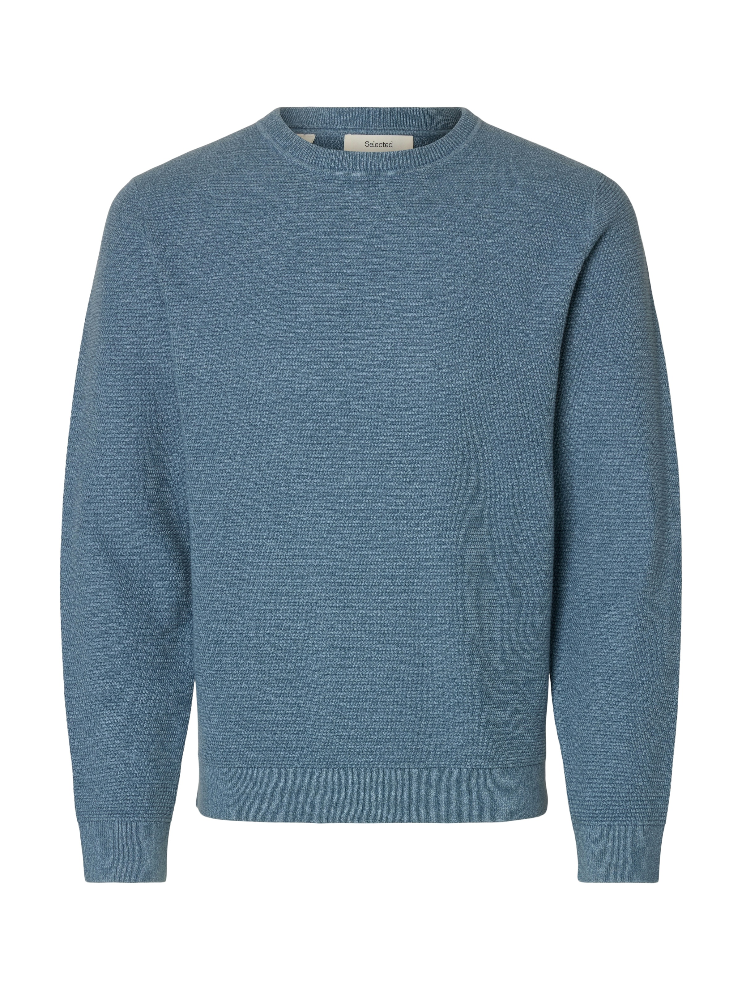 SELECTED Rundhalspullover »SLHROSS LS KNIT STRUCTURE CREW NECK NOOS« Baumwolle, regular fit