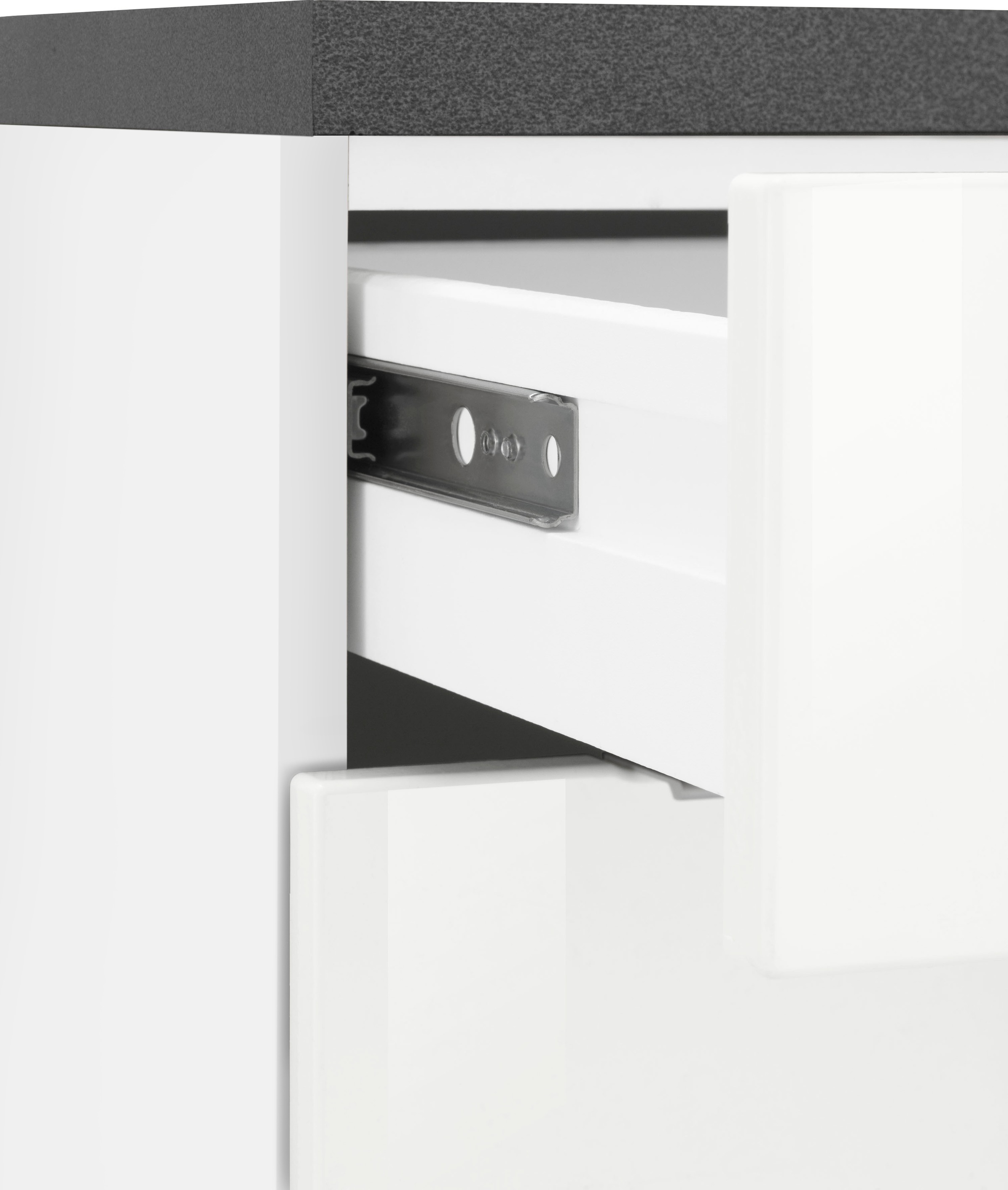 KOCHSTATION Küchenzeile »KS-Brindisi«, Breite 220 cm, wahlweise mit E-Geräten, mit MDF-Fronten und Regal
