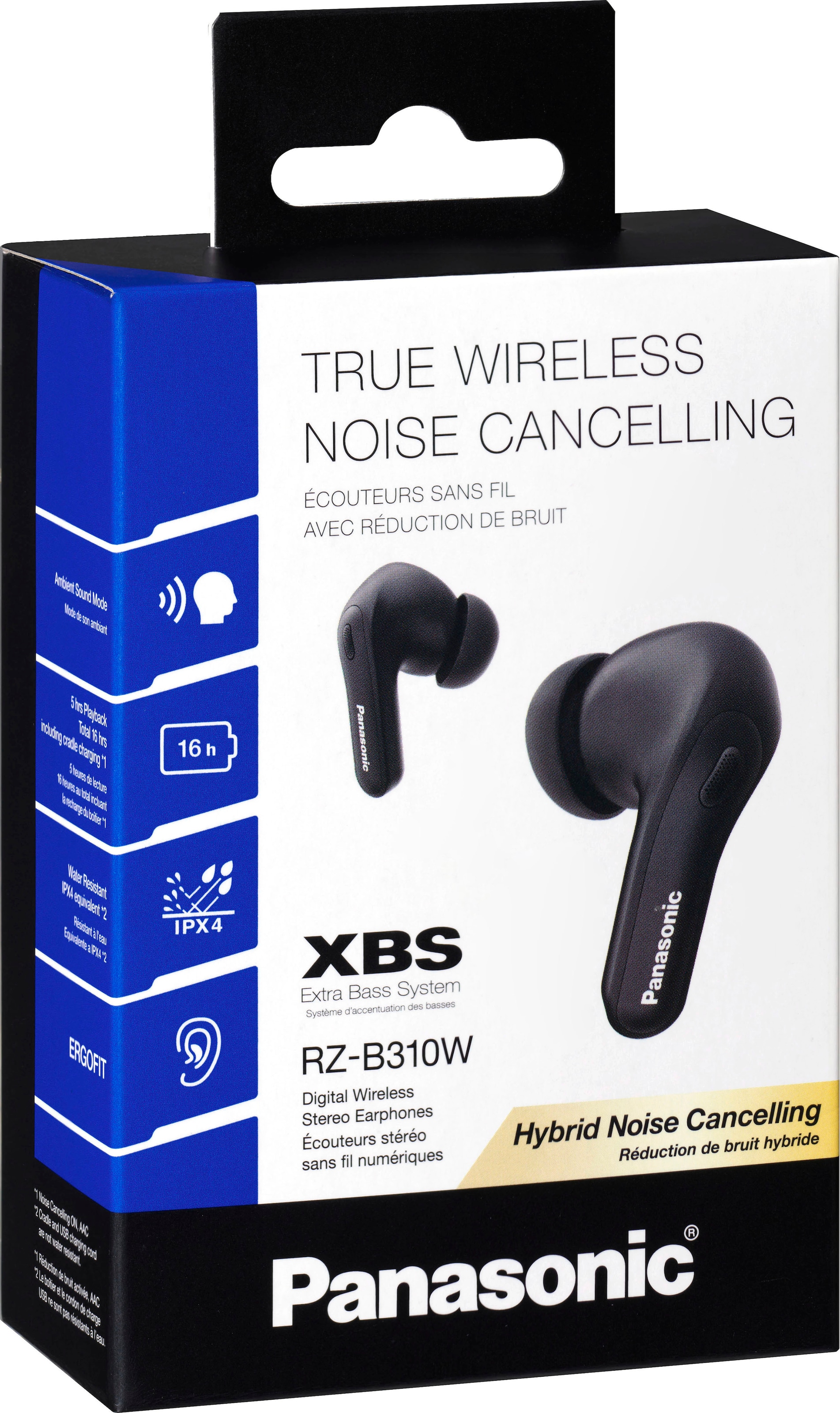 Panasonic wireless In-Ear-Kopfhörer Siri Jahre Bluetooth-HFP, A2DP UNIVERSAL Garantie Freisprechfunktion-Noise-Cancelling-Sprachsteuerung-kompatibel 3 »B310WDE-K«, XXL ➥ mit Bluetooth-AVRCP 