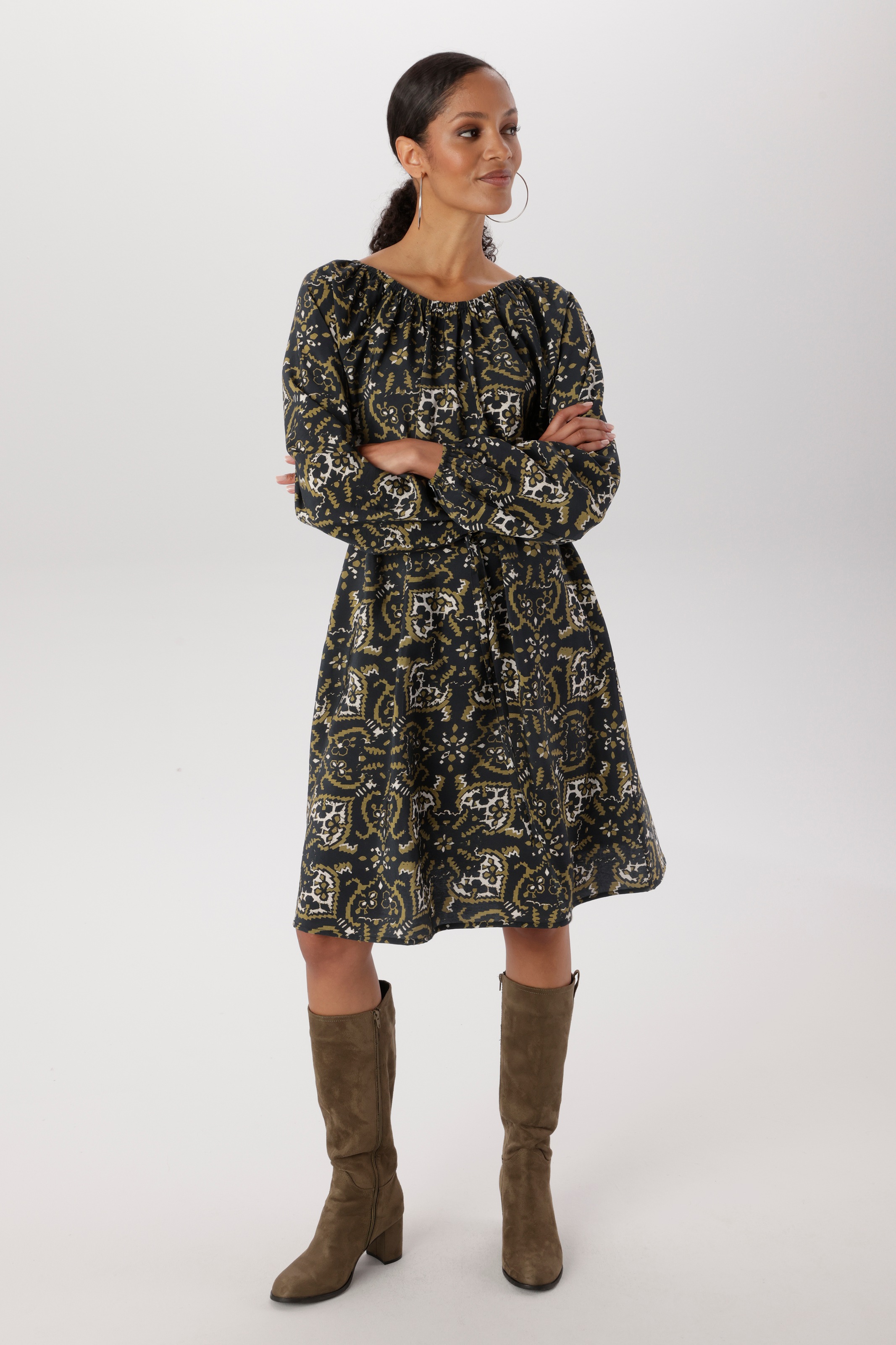 Aniston SELECTED Blusenkleid 2 tlg. mit elastischen Gummizug am Ausschnitt - NEUE KOLLEKTION