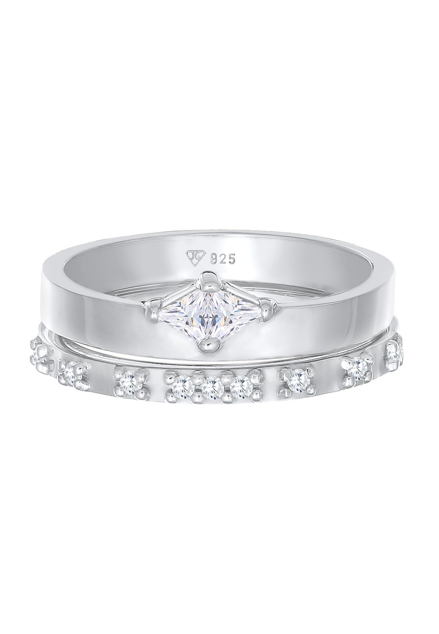 Elli Ring-Set »Ring Solitär Eternity Zirkonia Verlobung Set 925 Silber«