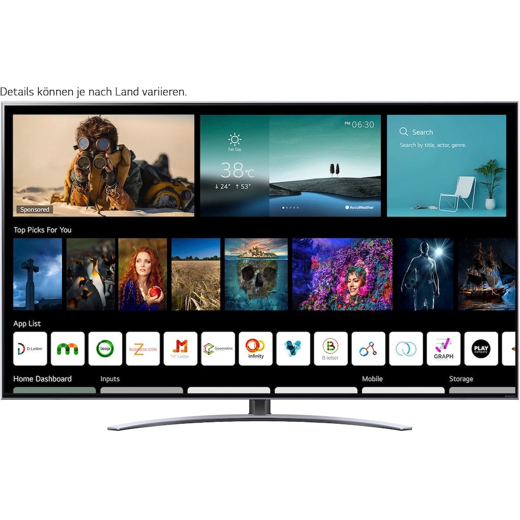 LG LCD-LED Fernseher »55NANO889PB«, 139 cm/55 Zoll, 4K Ultra HD, Smart-TV, (bis zu 120Hz)-Local Dimming-α7 Gen4 4K AI-Prozessor-Sprachassistenten-HDMI 2.1