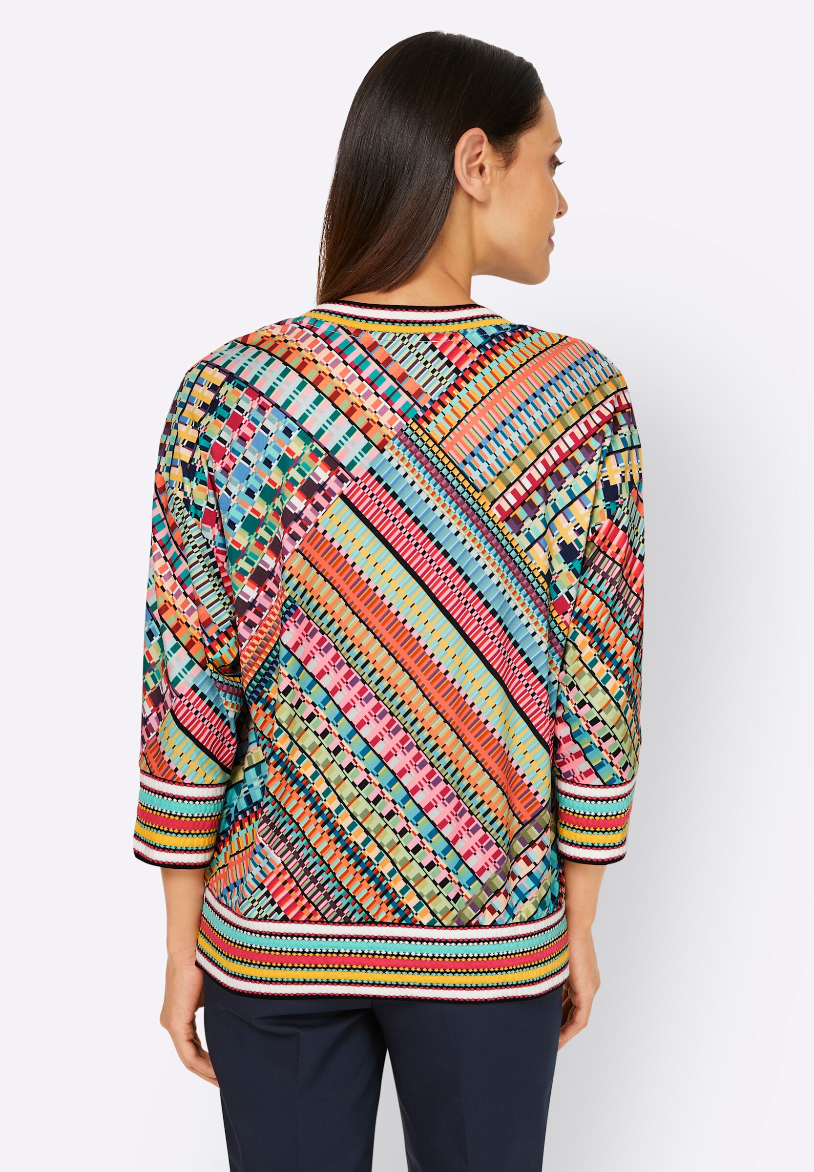 heine T-Shirt »Druck-Shirt 3/4-Arm-Shirt mit V-Ausschnitt«