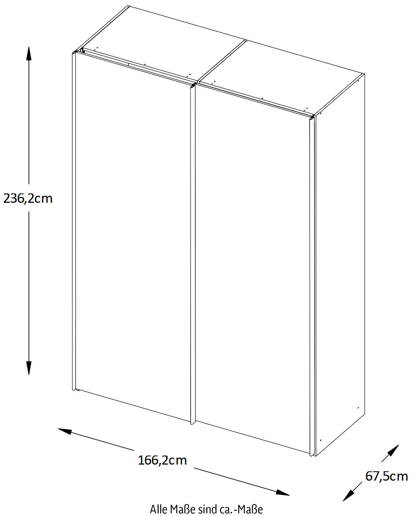 STAUD Schwebetürenschrank »Sonate Rom mit Spiegel, Made in Germany« Mit vier verschiedenen Ausstattungsvarianten