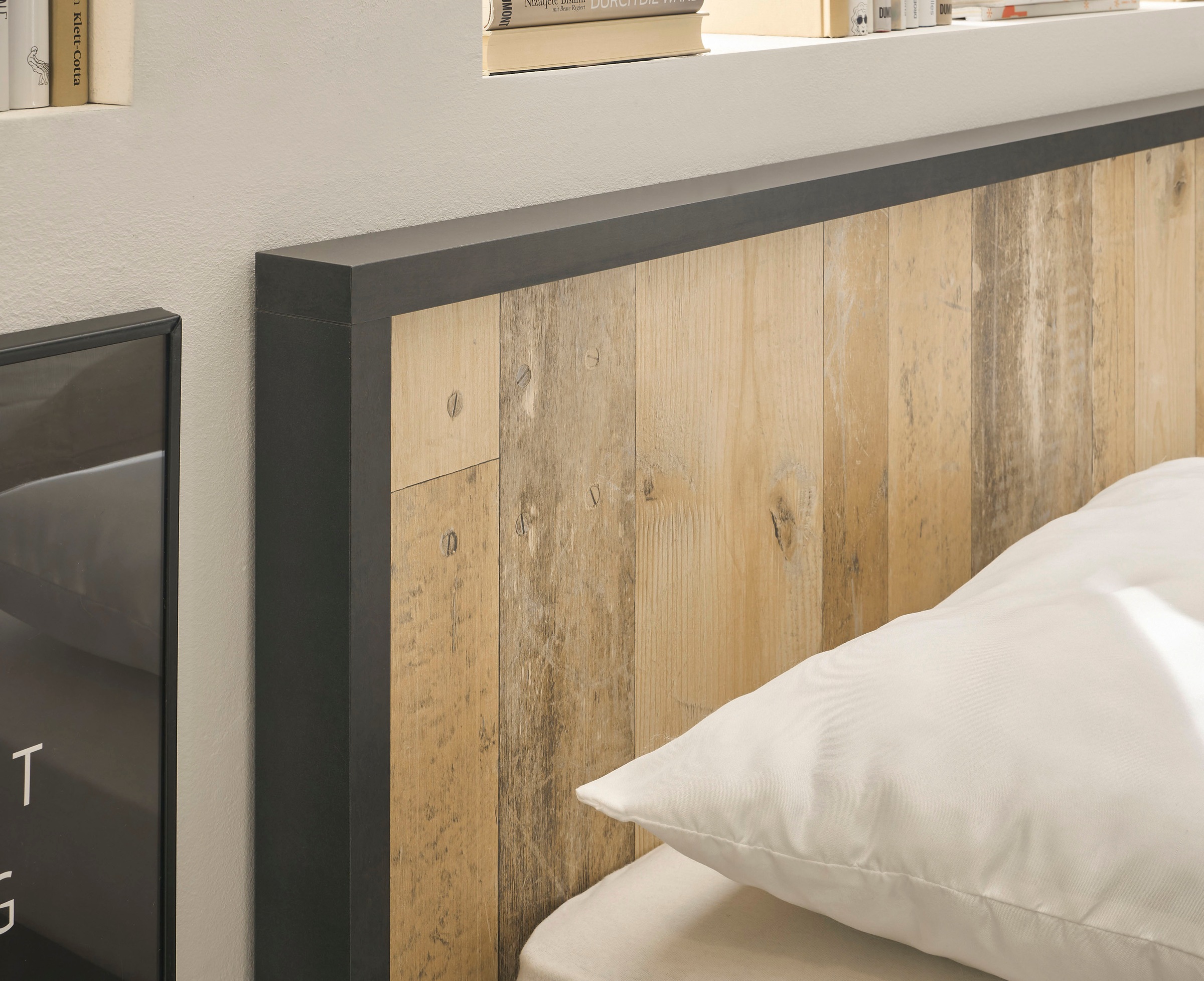 Home affaire Bettanlage »SHERWOOD« 2 Stk. tlg. Liegefläche Bett 90x200cm, Nachttisch mit 1 Schublade