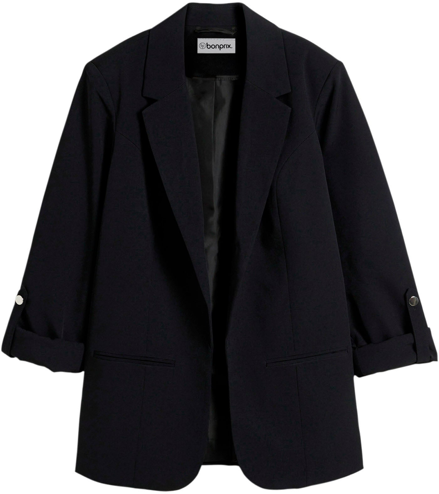 bonprix Jackenblazer »Blazer« mit klassischem Reverskragen, mit Stretch-Material, Krempelärmel