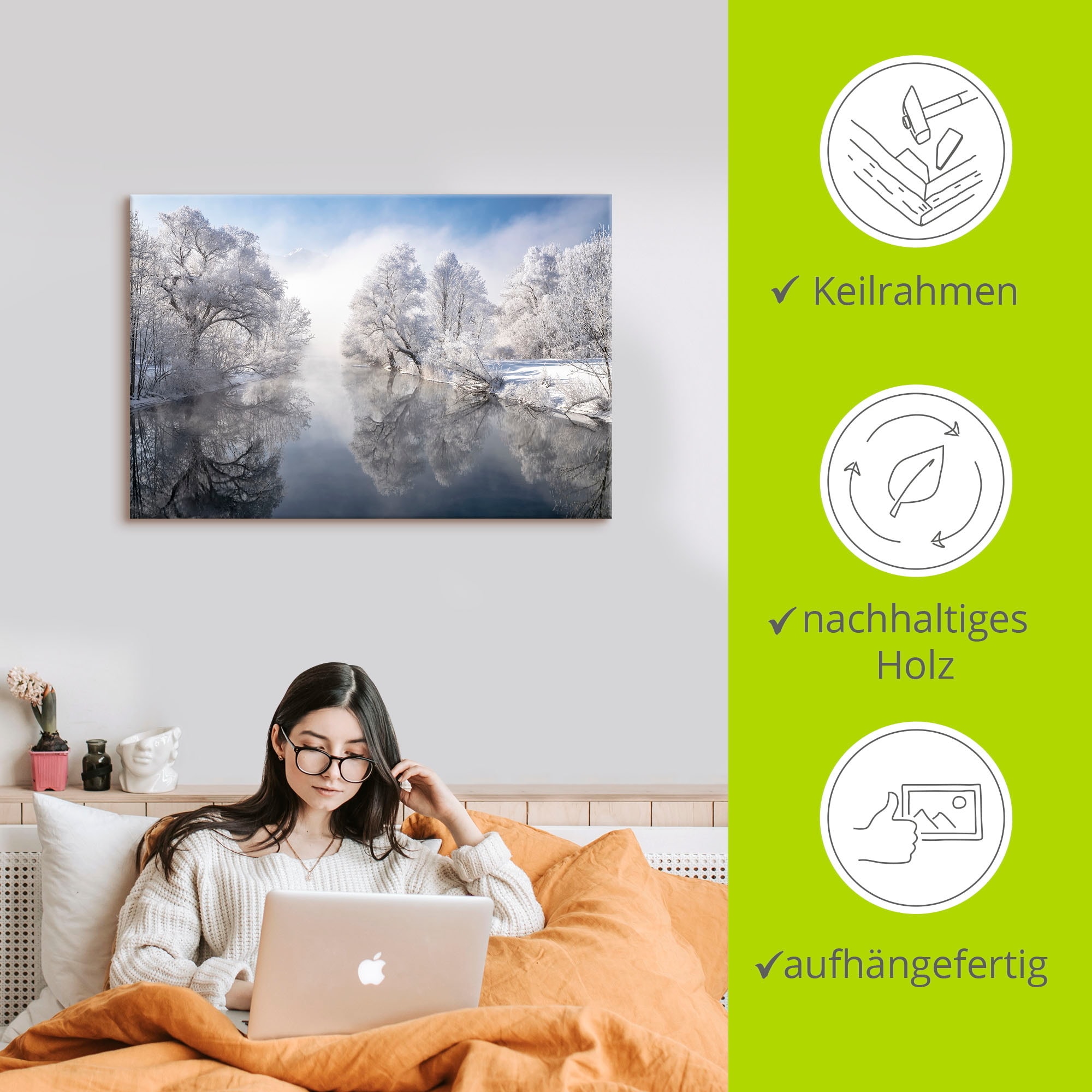 Artland Wandbild »Winter in Oberbayern«, Seebilder, (1 St.), als Leinwandbild, Poster, Wandaufkleber in verschied. Größen