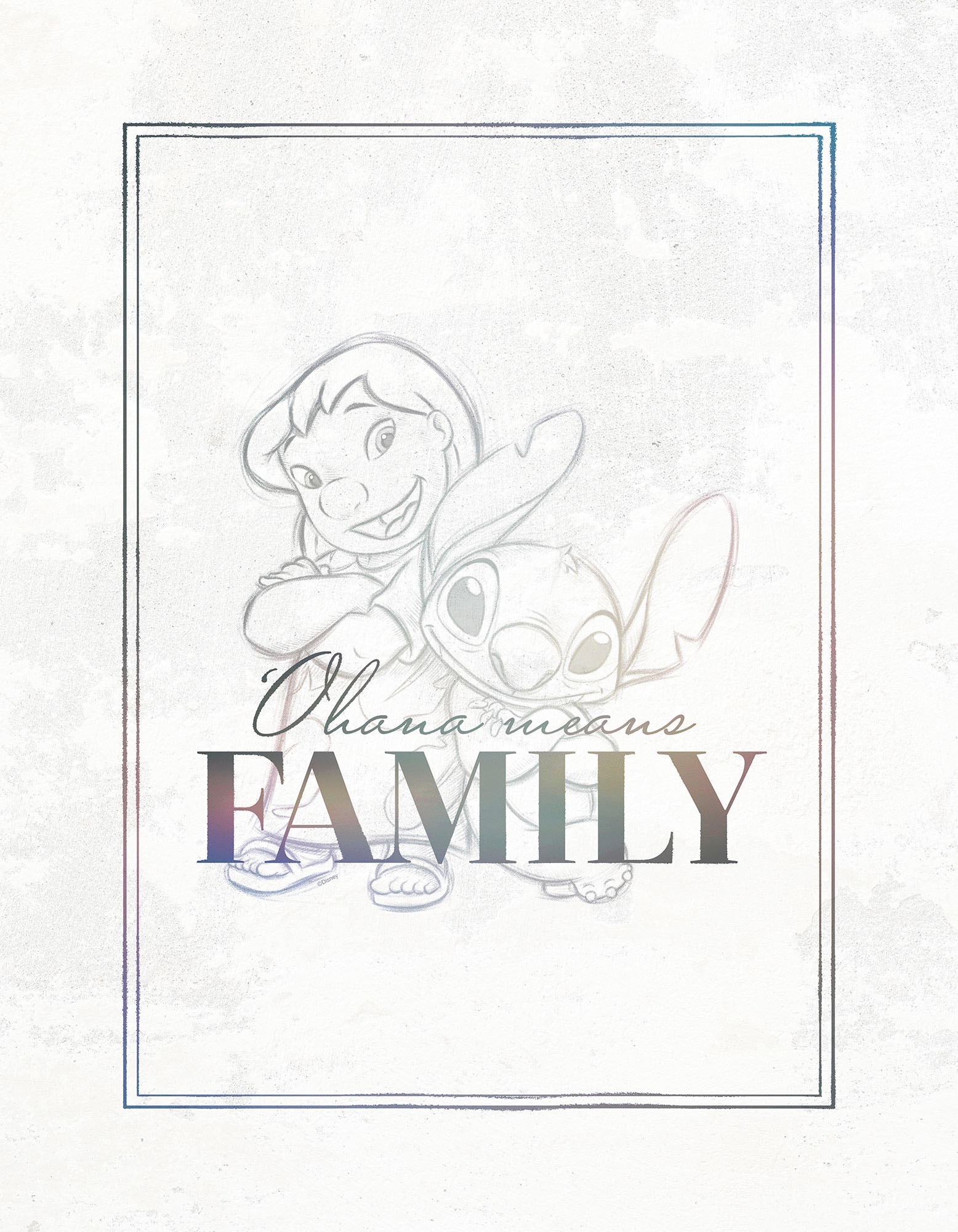 Komar Leinwandbild »Lilo & Stitch Family Goals - Größe 30 x 40 cm«, Disney, (1 St., 30 x 40 cm (Breite x Höhe), Keilrahmenbild mit Echtholzrahmen, Kinderzimmer