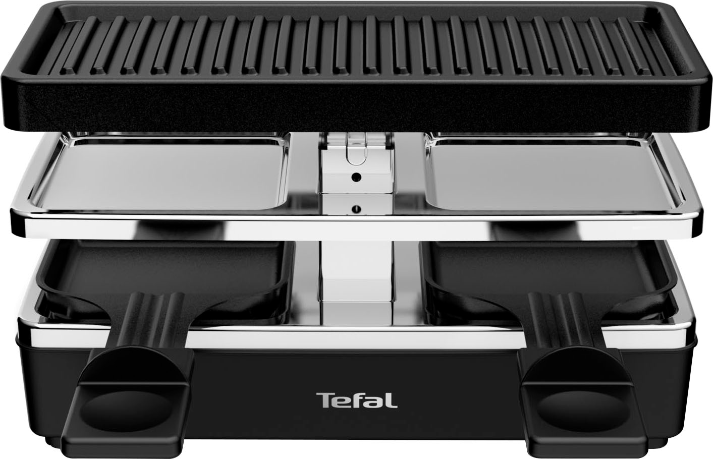 Tefal Raclette »RE2308 Plug & Share«, 2 St. Raclettepfännchen, 400 W, 2 Pfännchen + Grillplatte, erweiterbar auf 5 Geräte, abnehmbare Kabel