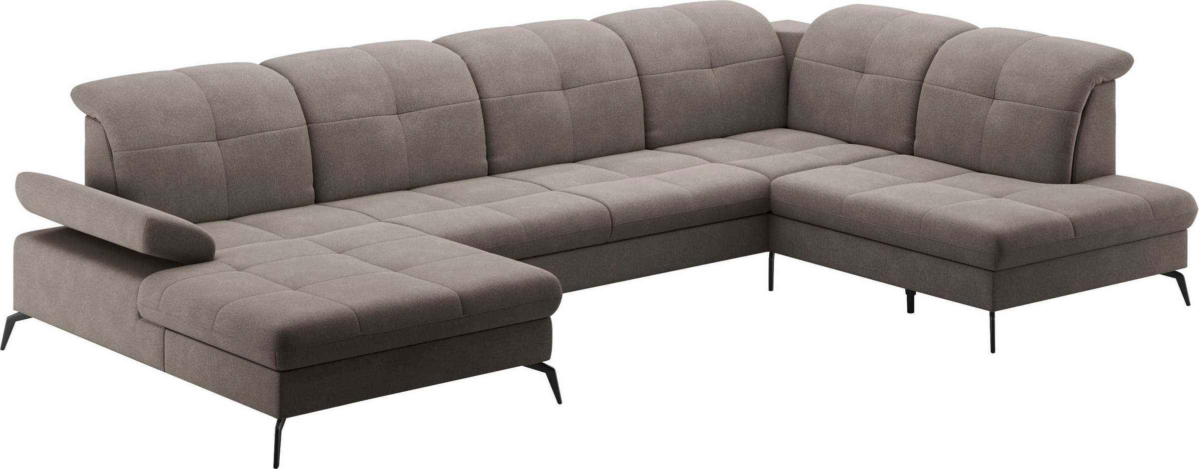 sit&more Wohnlandschaft »Amica, U-Form, inkl. Sitztiefenverstellung und Armteilverstellung« wahlweise mit Kopfteilverstellung, Bettfunktion und Bettkasten