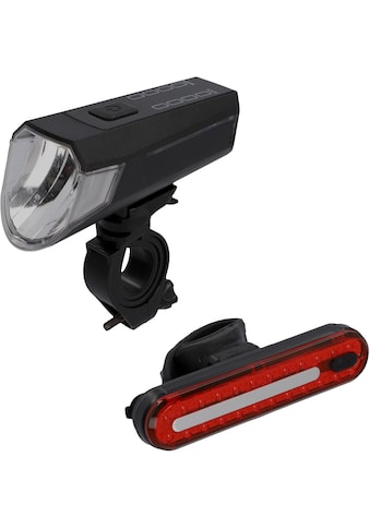 Fahrradbeleuchtung »LED-Akku Bel.-Set Bremsbel. 80 Lux«, (Front- und Rücklicht)