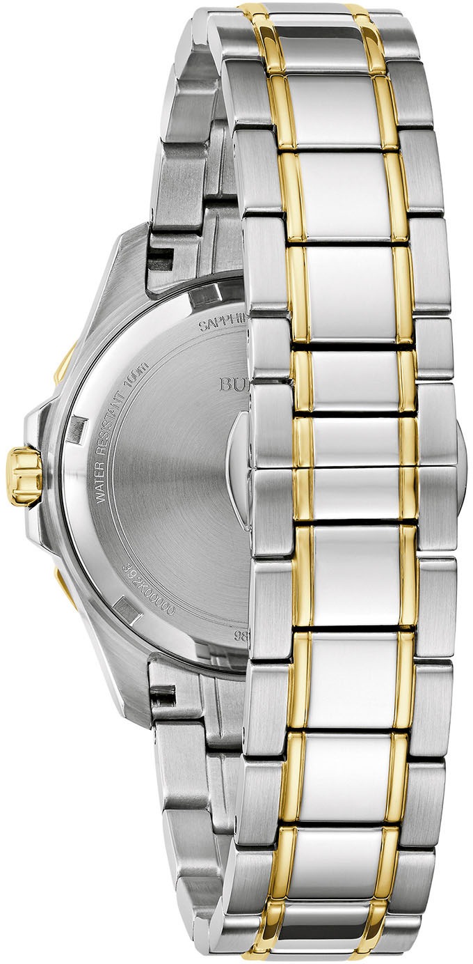 Bulova Quarzuhr »Marine Star«, Armbanduhr, Damenuhr, Perlmuttzifferblatt, mit Diamanten, Saphirglas