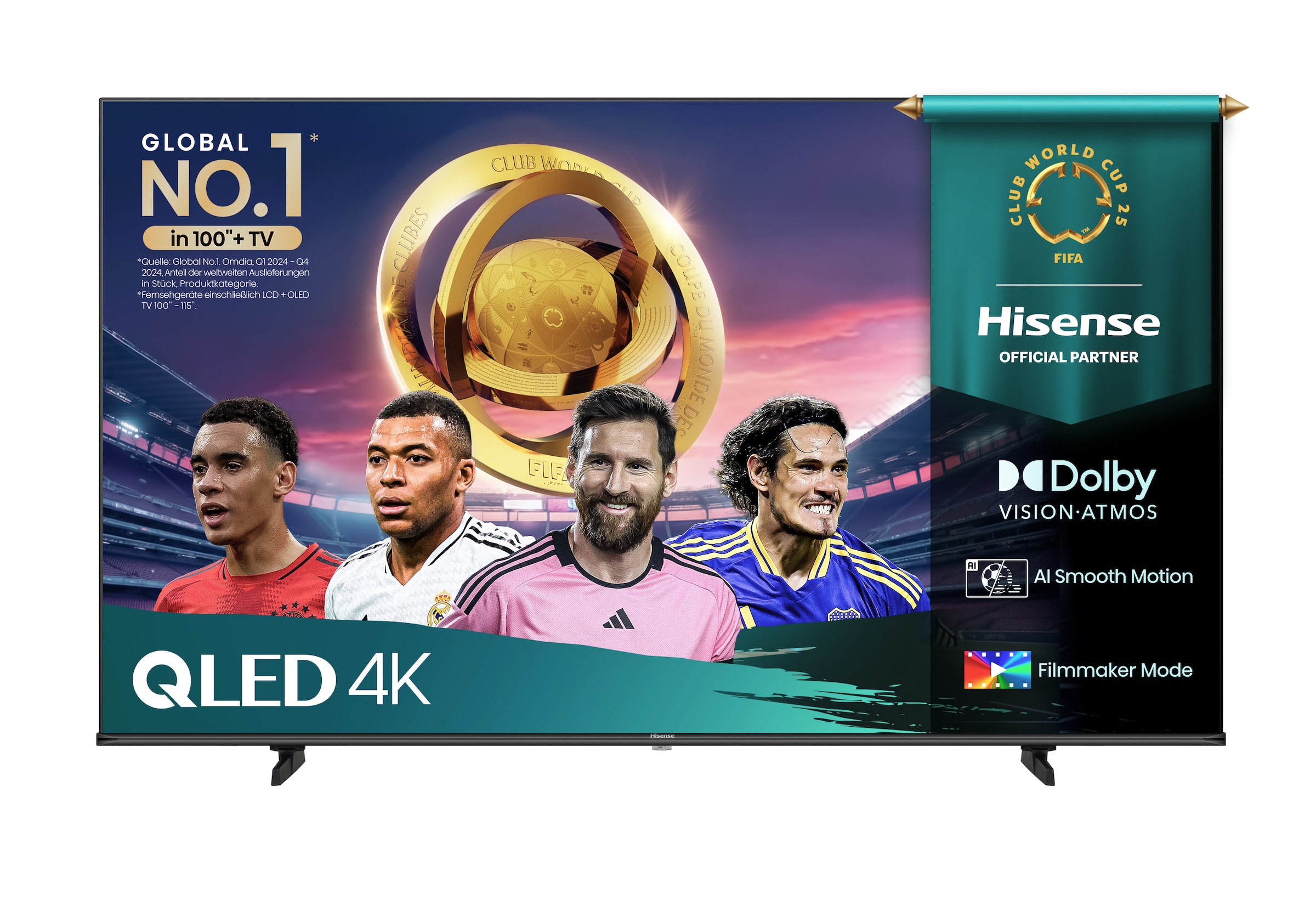 Hisense QLED-Fernseher »55E77Q«, 4K Ultra HD, Smart-TV, 4K UHD QLED