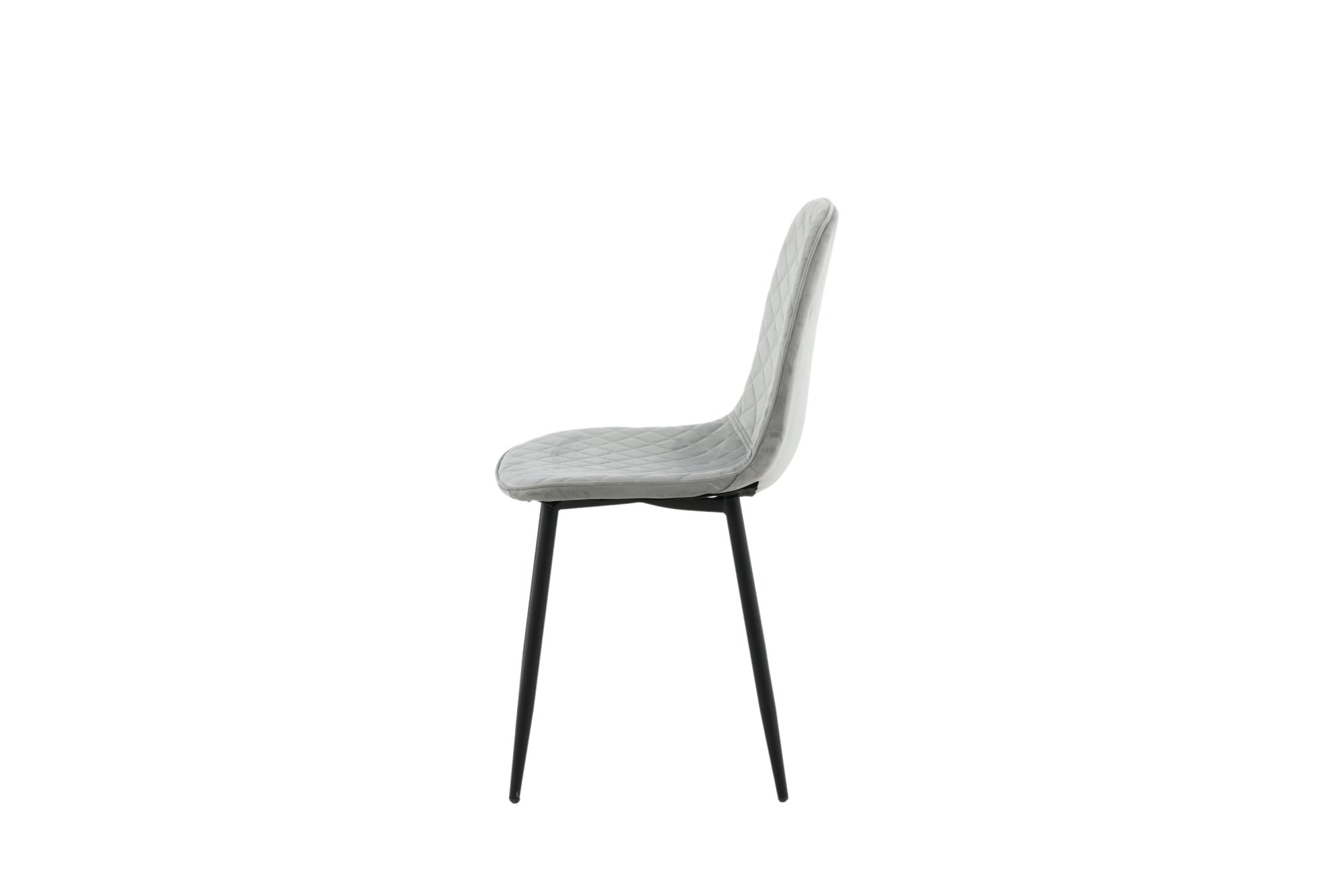 Venture Home Esszimmerstuhl »Polar Diamond, 2er-Set Esszimmerstühle in Grau-Samt, 150 kg belastbar« () 2 Stk.Polsterstuhl, Samt-Bezug, Metallbeine, Diamantsteppung, edel