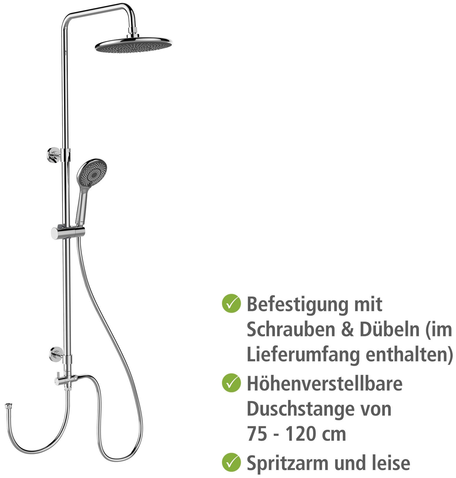 WENKO Duschsystem »Watersaving«, einfacher Anschluss an bestehende Armatur oder Wandanschlussbogen