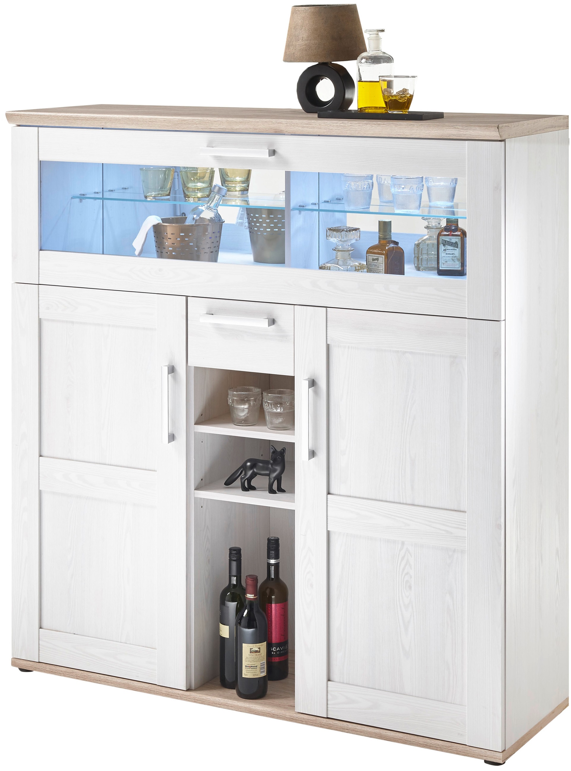 HBZ Barschrank »Romance«, (1 St.), im Landhausstil, Highboard mit Bar