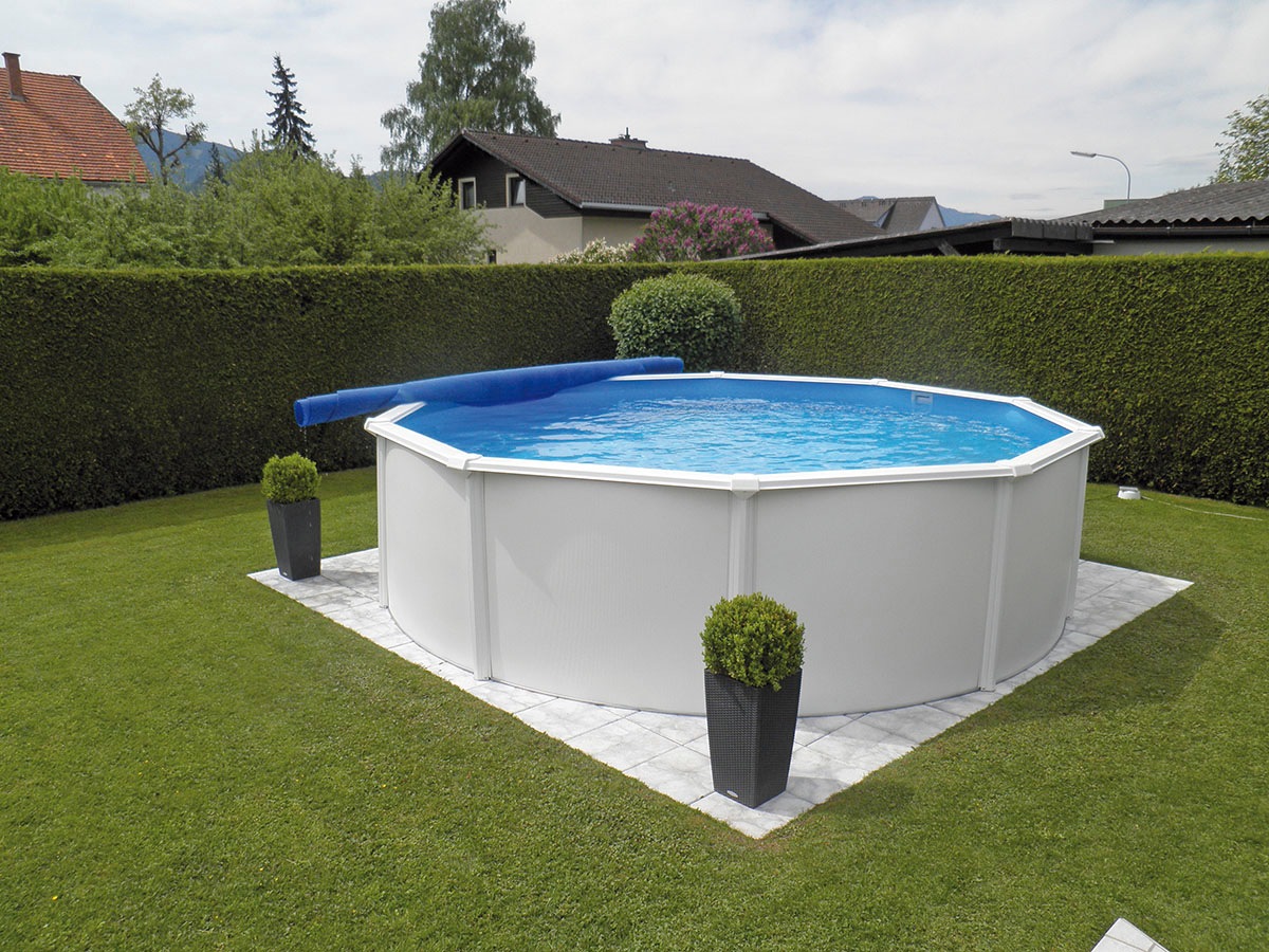 KWAD Rundpool »»Supreme« all in Premium Folie«, (Set, 7 tlg.), ØxH: 460x132cm, inkl. Bodenisolationsset
