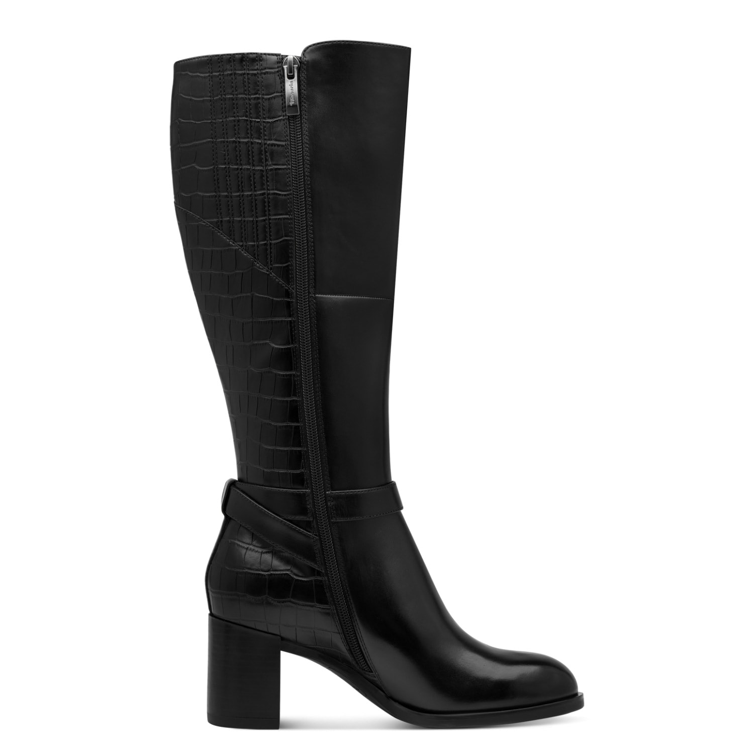 Tamaris Stiefel  Blockabsatz, Langschaftstiefel in trendiger Kroko-Optik
