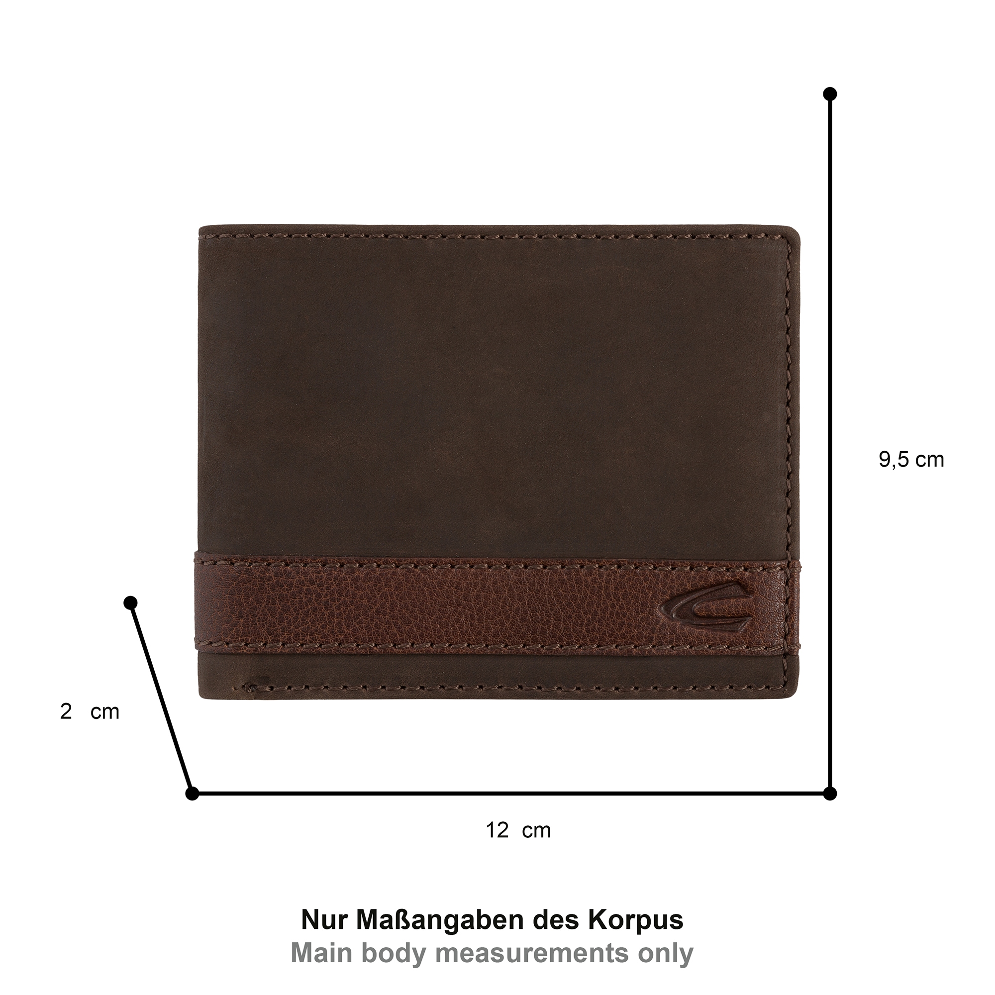 camel active Geldbörse »Taipeh« aus hochwertigem Rindsleder mit braunen Querstreifen und RFID Schutz