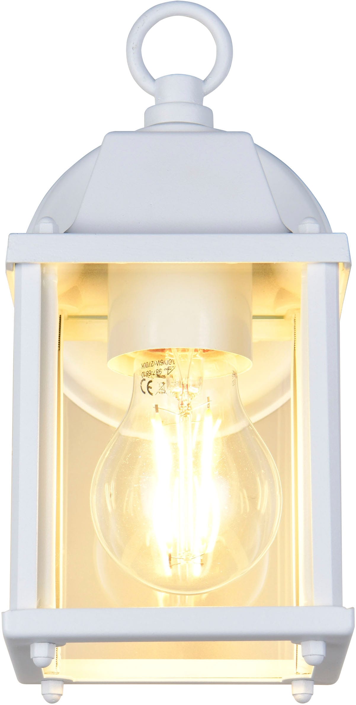 TRIO Leuchten Außen-Wandleuchte »MIRANDE, Hauswand Leuchte Laterne mit Glasschirm, exkl 1x E27 max 40W« E27 1 Stk. warmweiß - kaltweiß IP23, Outdoor Wandlampe für wechselbare Leuchtmittel Höhe 23cm