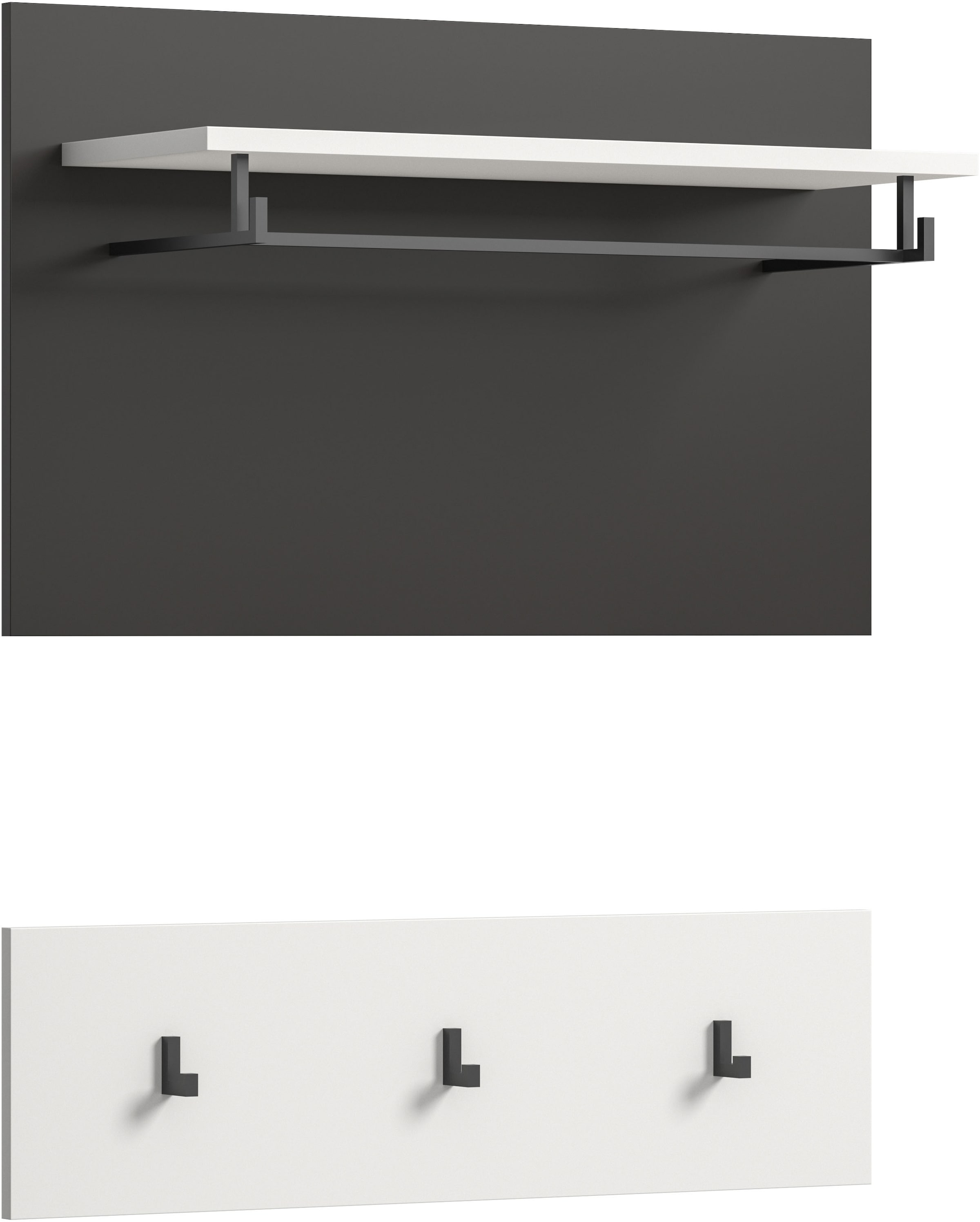 INOSIGN Garderobenpaneel »REHAT, TOPSELLER!, 2-teilig, bestehend aus: Paneel & Hakenleiste« in verschiedenen Farben erhältlich, 1 Stk. tlg. Paneel, Hakenleiste, Wandboard, Garderobe, Garderobenleiste