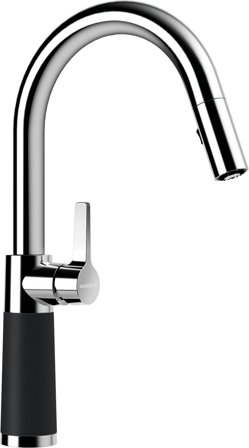 Schock Küchenarmatur "SC-520 SB" ausziehbar, Strahl-Brause, Rückflussverhinderer, Schwenkbereich 120