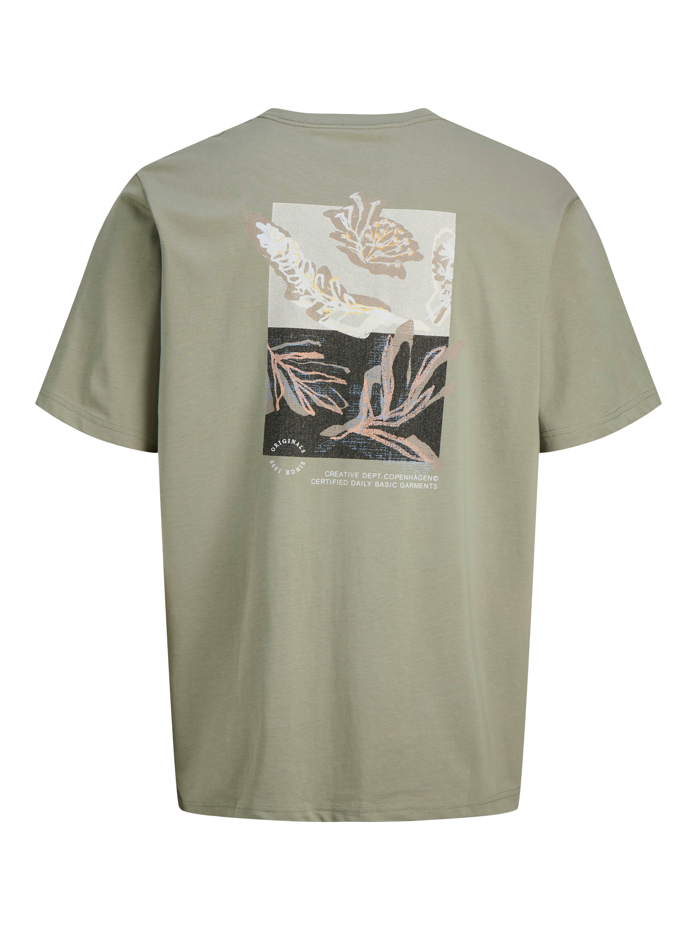 Jack & Jones Kurzarmshirt »JORMONTAUK AOP BACK TEE SS CREW NECK« Baumwolle, regular fit