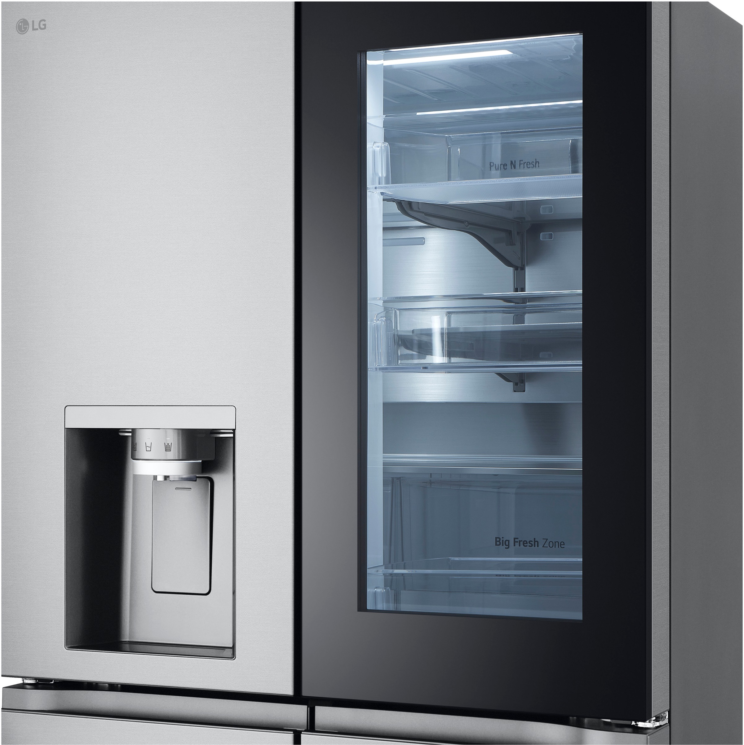 LG Multi Door »GMG960MBEE«, InstaView®: zweimal klopfen, reinschauen! mit Craft Ice - Spender