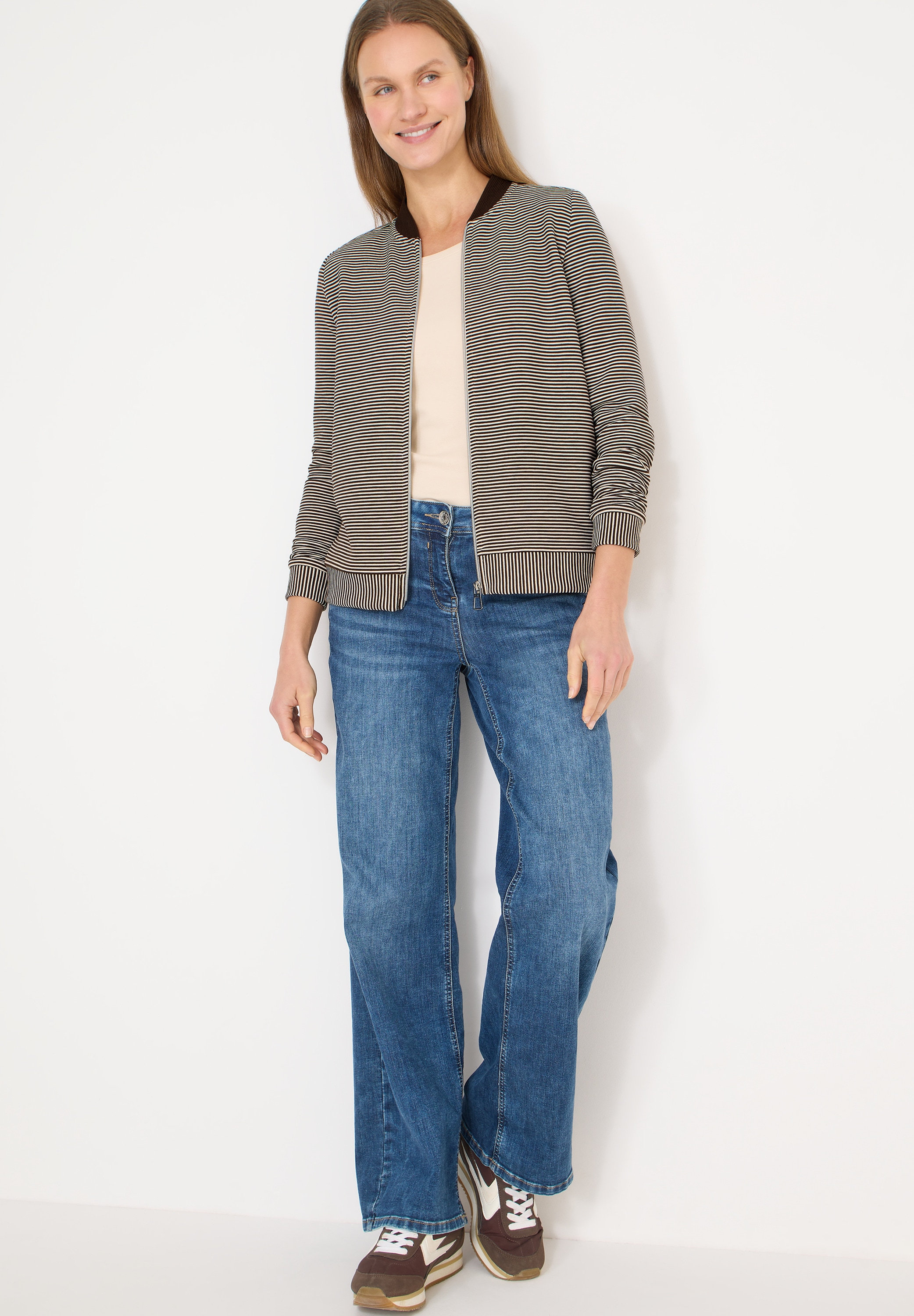 Cecil Sweatjacke mit Ottomanstruktur