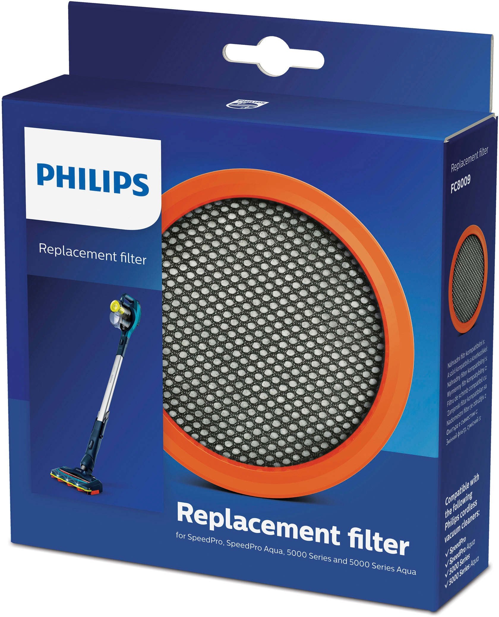 Philips Ersatzfilter »FC8009/01«, (Packung, 1 tlg., 1 abwaschbarer Schaumfilter)