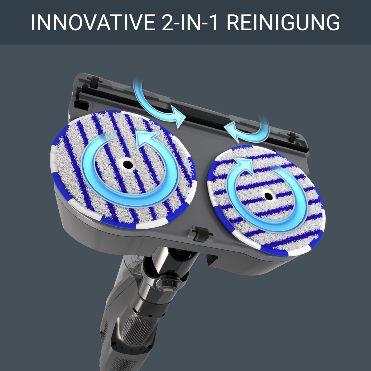 Rowenta Nass-Trocken-Akkusauger »X-Combo, 2-in-1 Staubsaugen und rotierendes Wischen gleichzeitig«, hohe Saugkraft, drei Reinigungsmodi, starker 21,6 V Akku, GZ3038