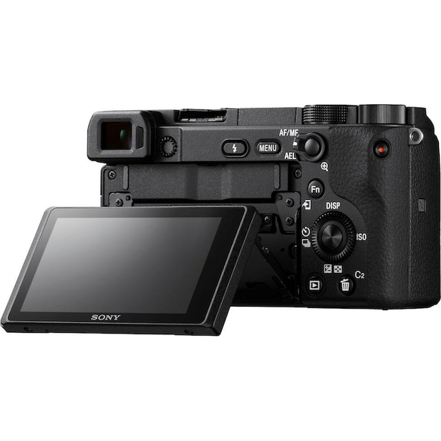 Sony Systemkamera »ILCE-6400LB - Alpha 6400 E-Mount«, 24,2 MP, Bluetooth- WLAN (Wi-Fi)-NFC, 4K Video, 180° Klapp-Display, XGA OLED Sucher, L-Kit 16-50mm  Objektiv bei
