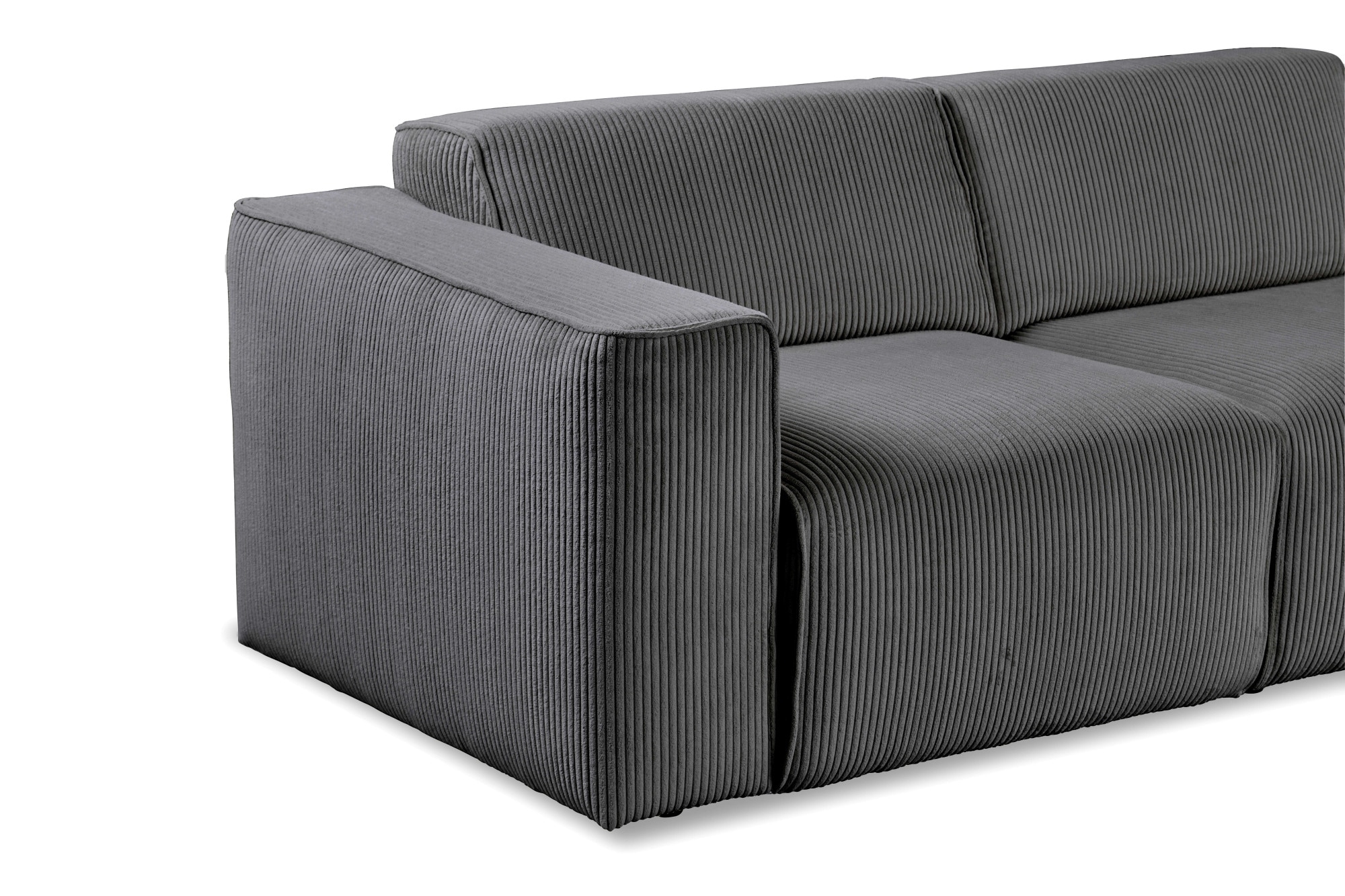andas 2-Sitzer »Noord mit Kedernaht, Breite 227 cm«, Cord, Struktur, Webstoff, mit Wellenunterfederung, Massivholzrahmen
