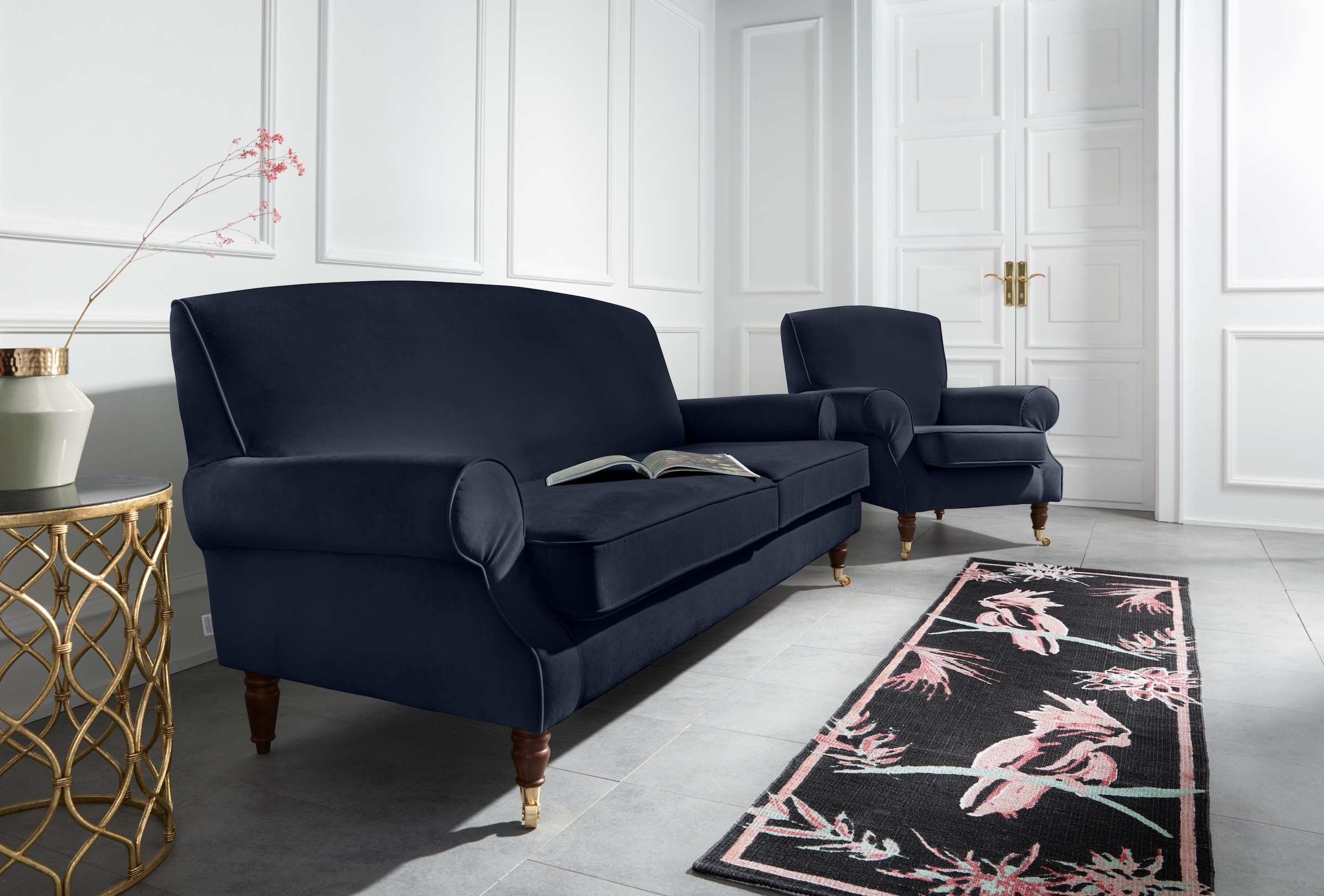 Home affaire Sessel »Rennes« in Samtoptik oder Baumwoll-Mix