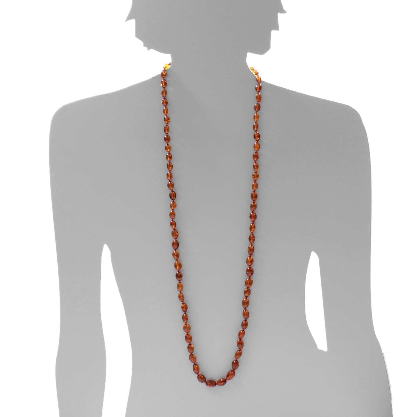 OSTSEE-SCHMUCK Kette ohne Anhänger »- Olive XXL-100 cm- - Bernstein - ,«