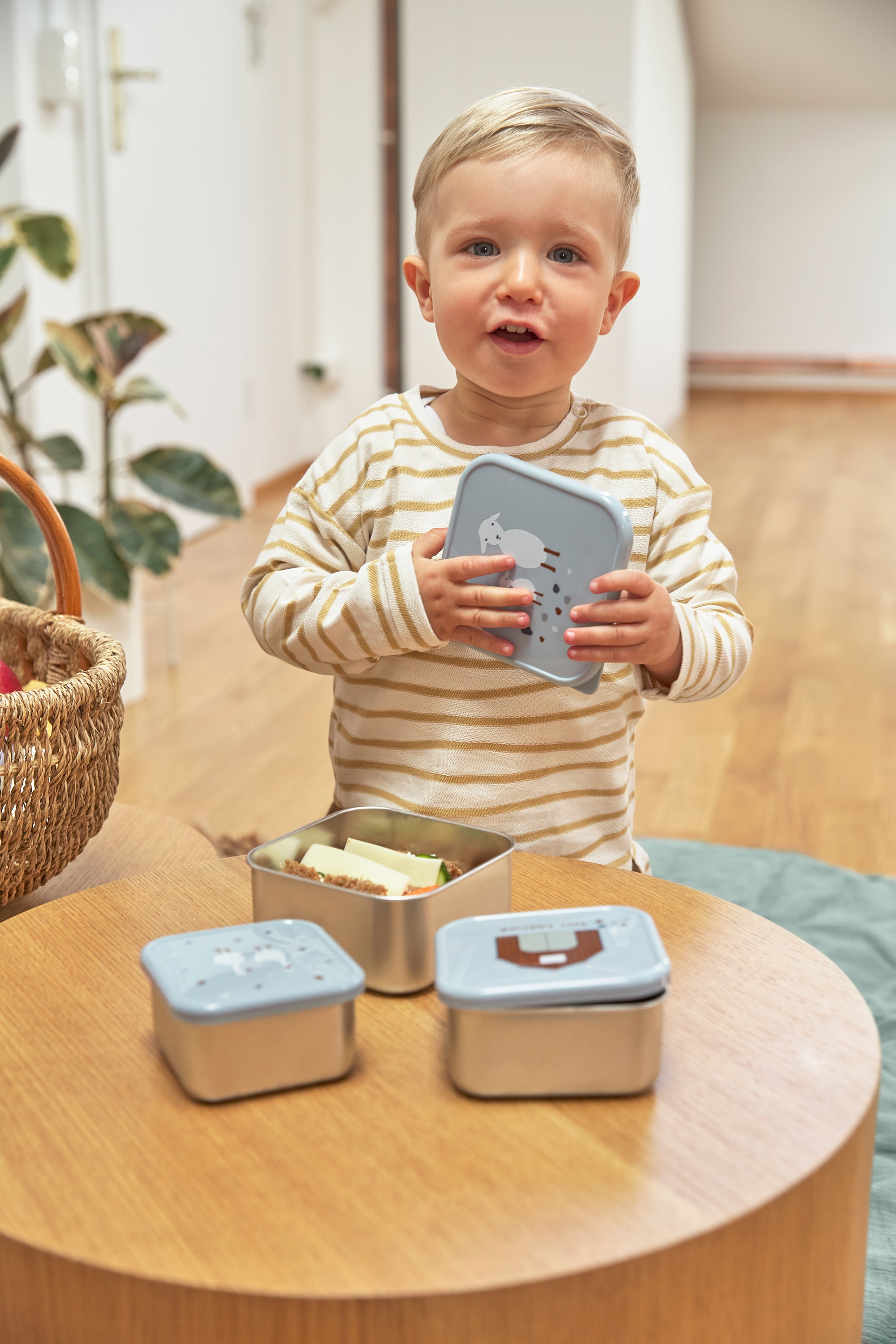 LÄSSIG Lunchbox »Tiny Farmer, Blue«, (3 tlg.)