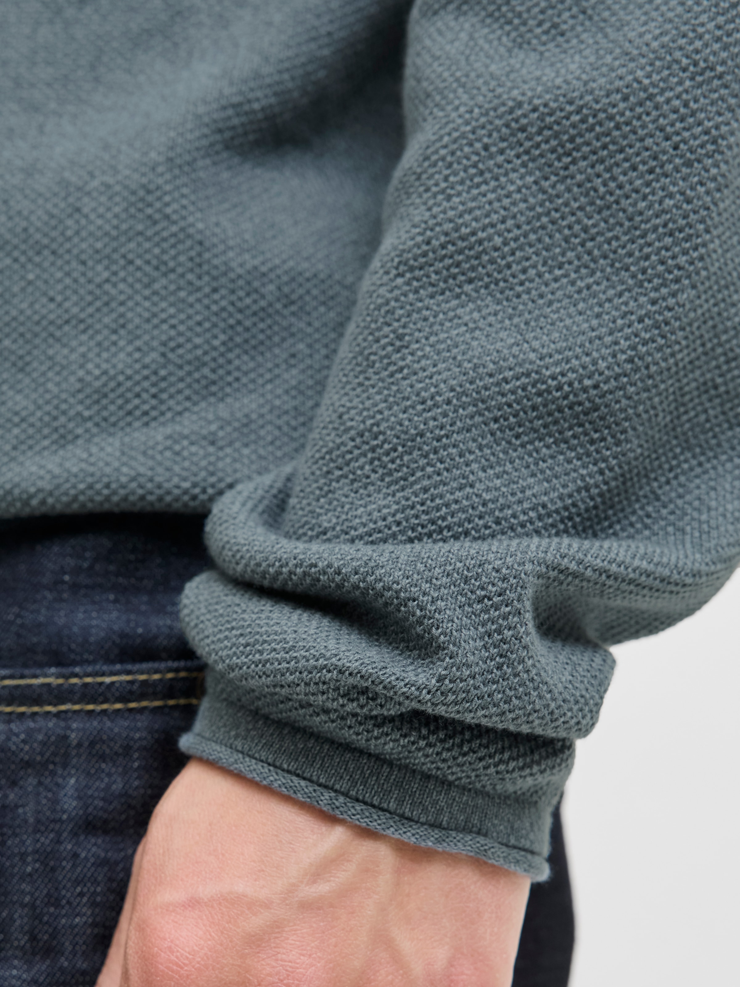 Jack & Jones Rundhalspullover »JJEHILL KNIT CREW NECK NOOS«, mit Strukturstrick