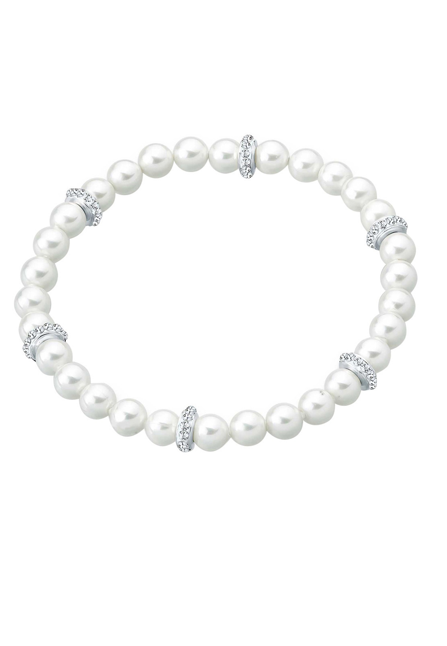 Elli Armkette »Armband Muschelkernperlen Kristalle 925 Silber«