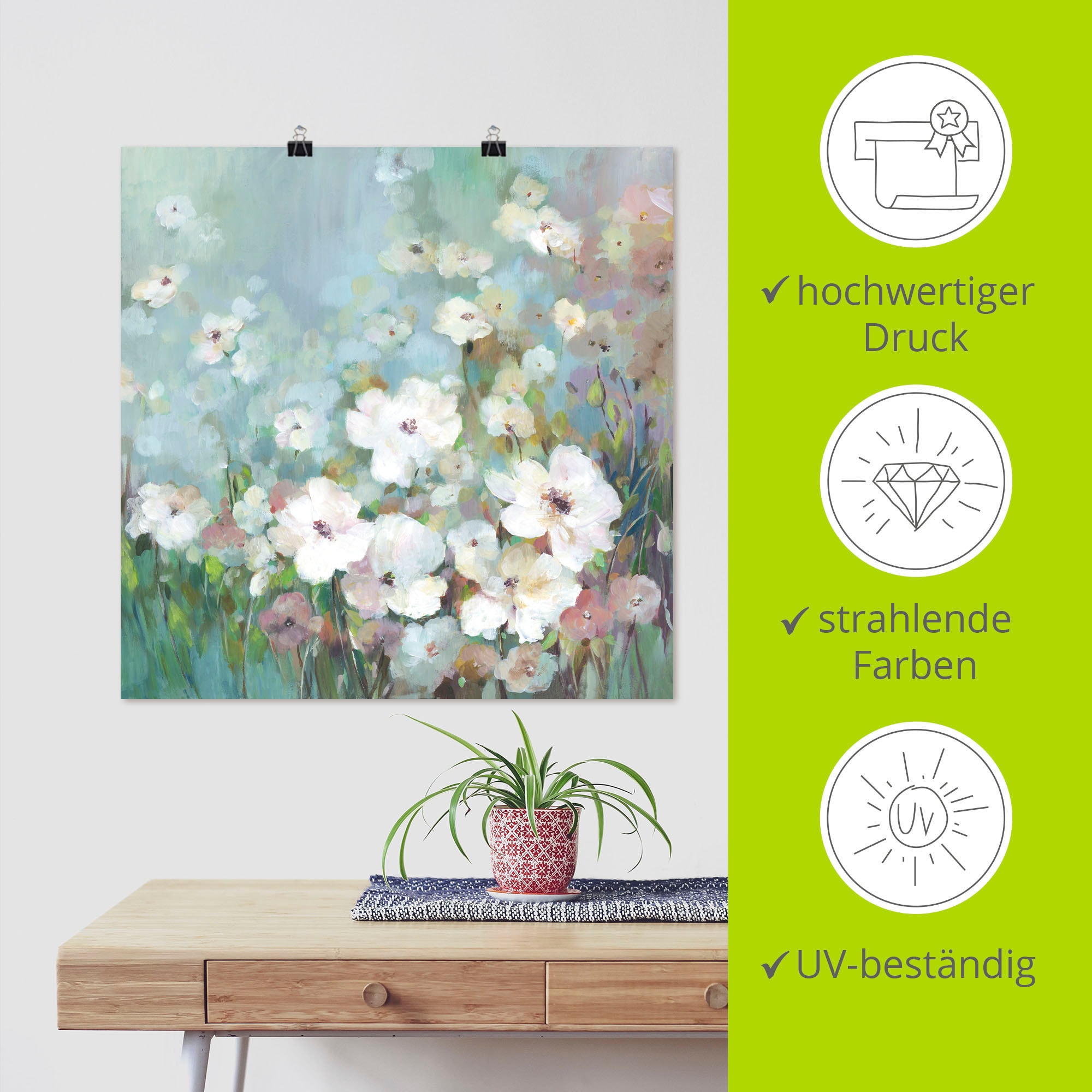 Artland Wandbild »Feldblumengarten« Blumenwiese 1 Stk. tlg. als Leinwandbild, Poster in verschied. Größen
