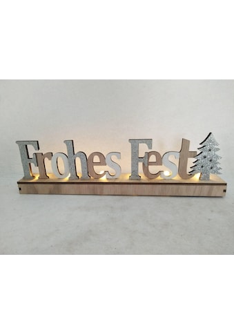 Deko-Schriftzug »Frohes Fest, Weihnachtsdeko«, mit LED