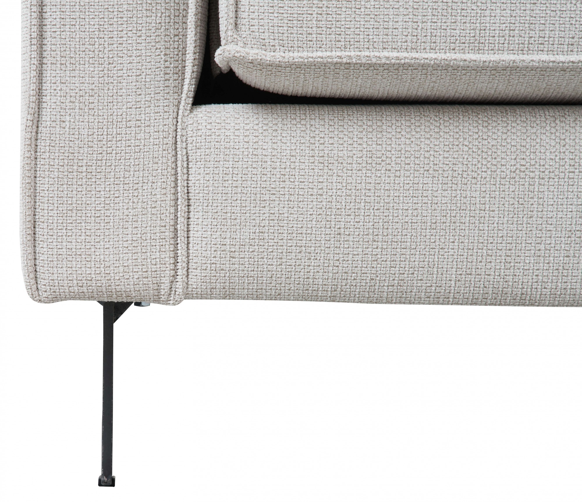 Places of Style Ecksofa »Pinto, 290 cm, Cord, Chenille, Lederoptik, Ottomane links / rechts«, mit Keder, schwarze Metallfüße, Wellenunterfederung