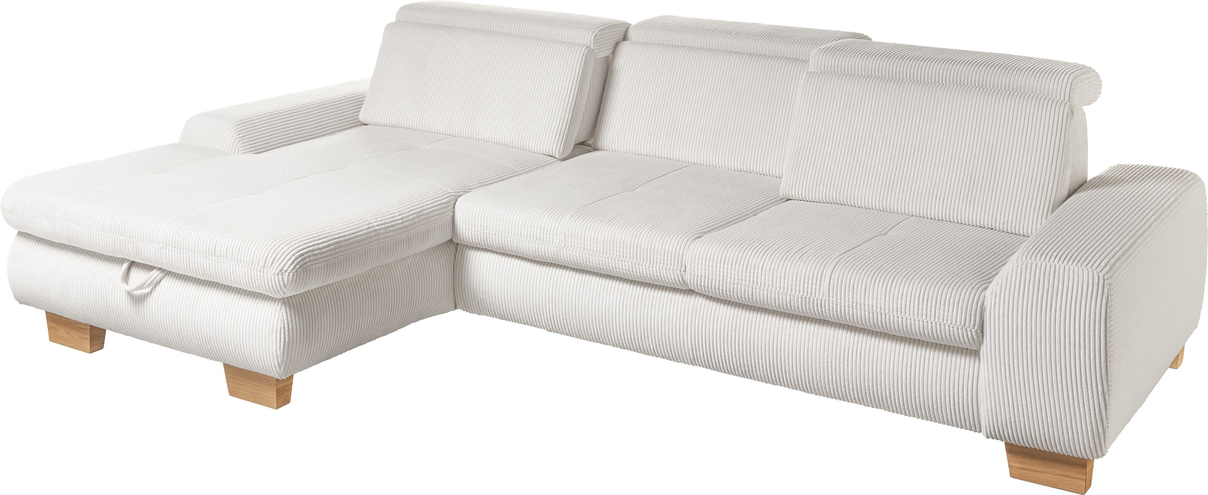 set one by Musterring Ecksofa »SO 3400, Cord, Sitzhöhe 47cm oder 49cm, inkl. Sitztiefenverstellung«, mit Canape und verschiedenen Funktionen, Kaltschaum, B307 x T195 cm